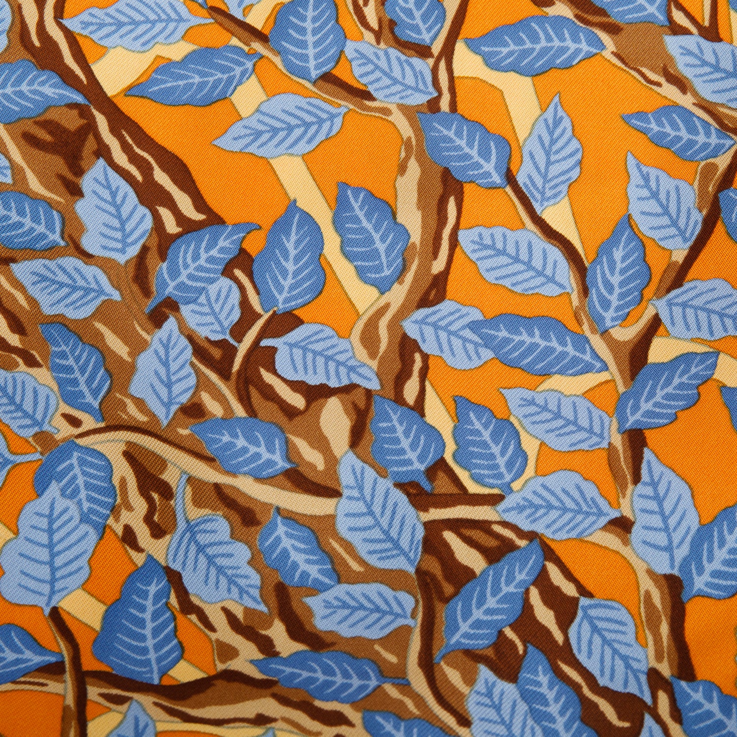 Hermes Orange'Axis Mundi (Detail)' Silk Scarf 90 w/ Box