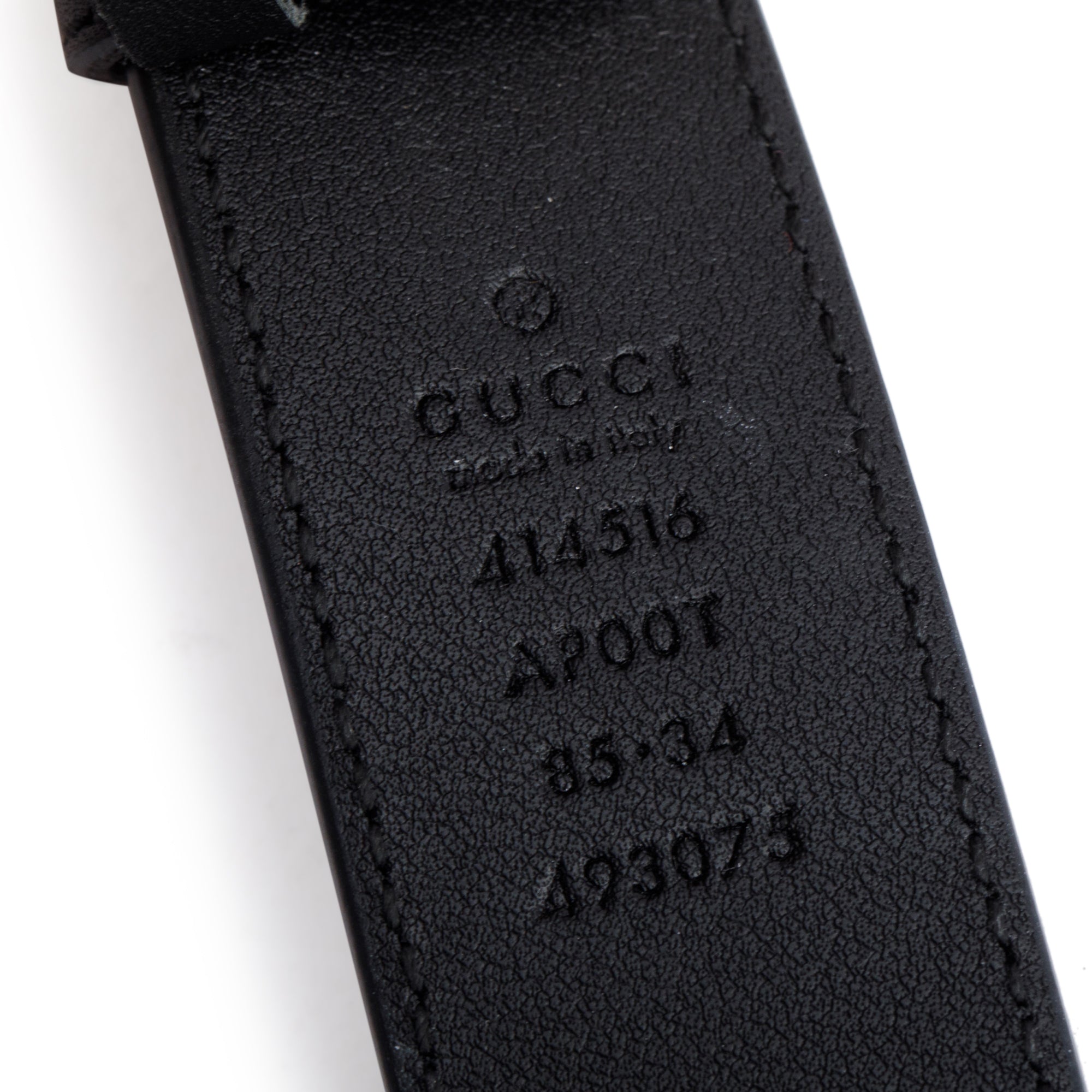 Gucci Black Leather GG Marmont Thin Belt, 85 34