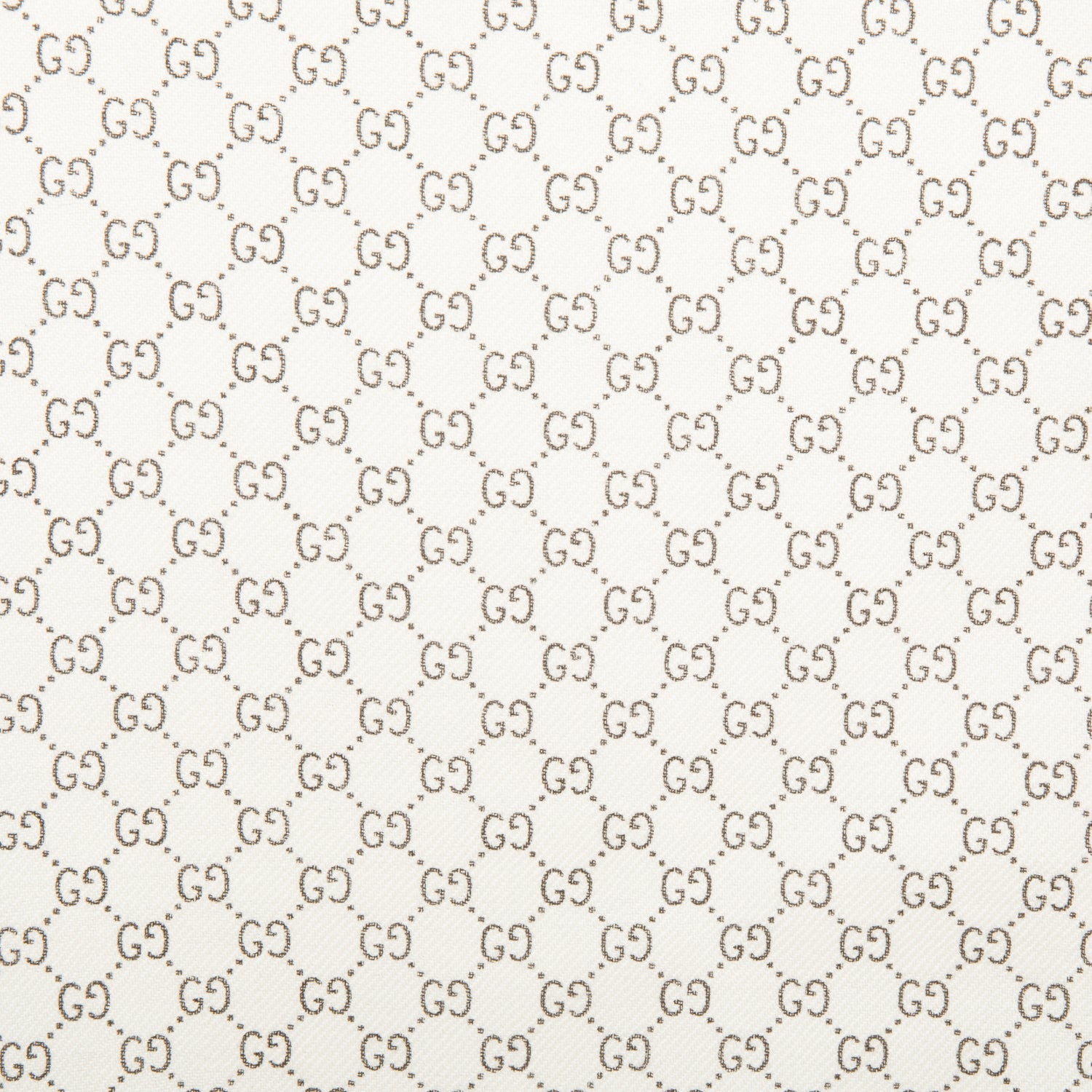 Gucci White Micro GG Jacquard Wool Silk Scarf