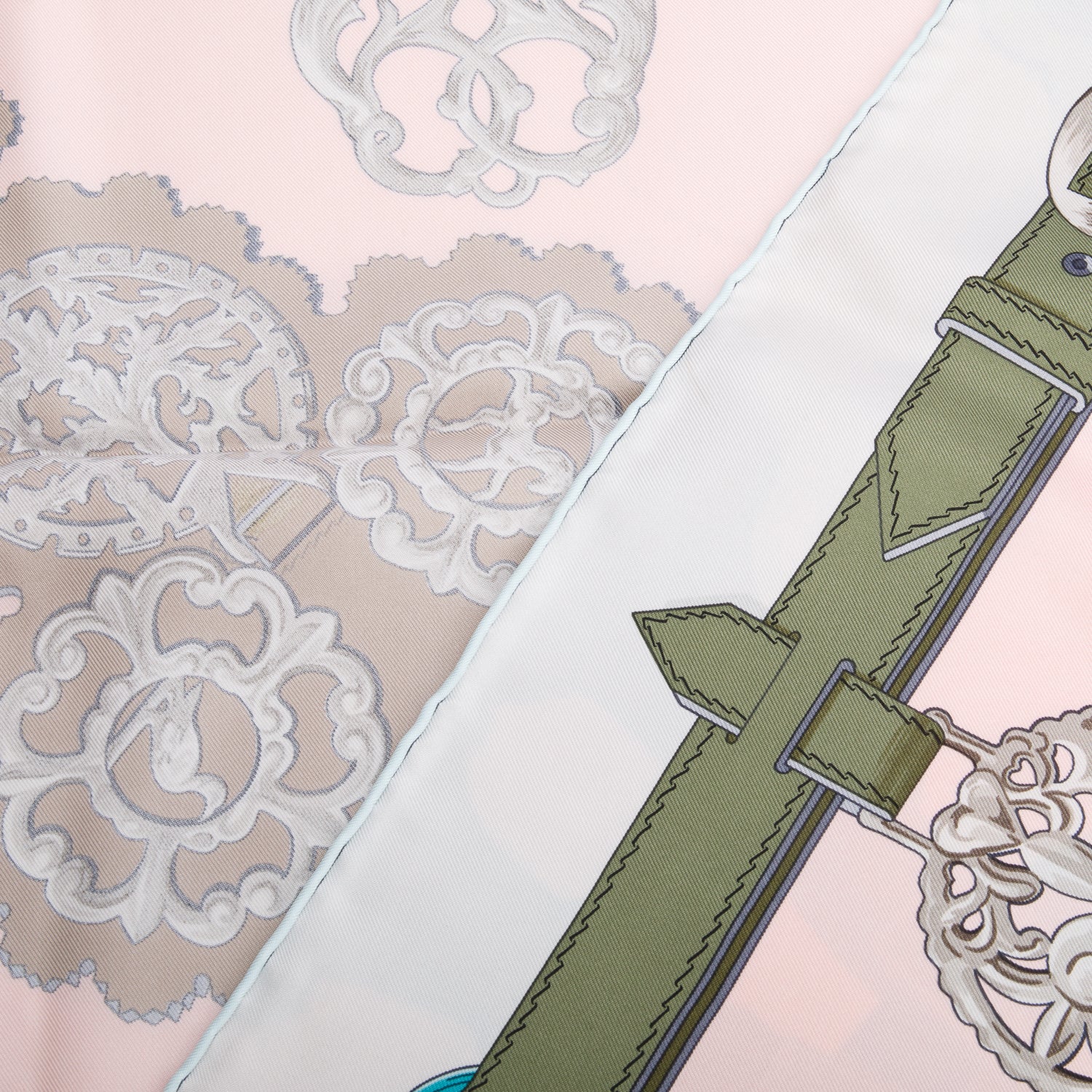 Hermes Pink/Multicolor 'Cuivreries' Silk Scarf 90 w/ Box