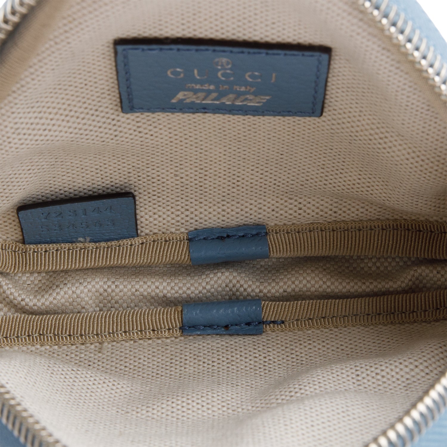 Gucci X Palace Blue GG-P Supreme Triangle Coin Purse w/ Box