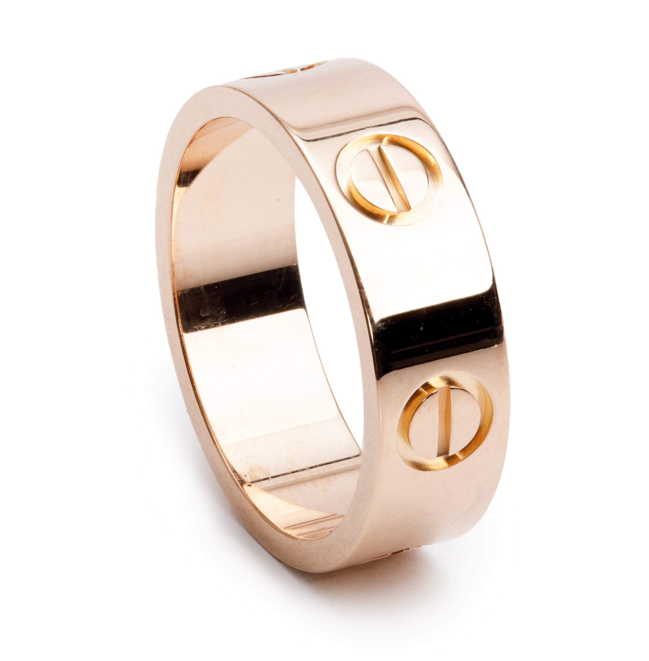 Cartier 18k Rose Gold 5.5 MM Love Ring, Size 50 5.25 w/ Box, Receipt & Certificate