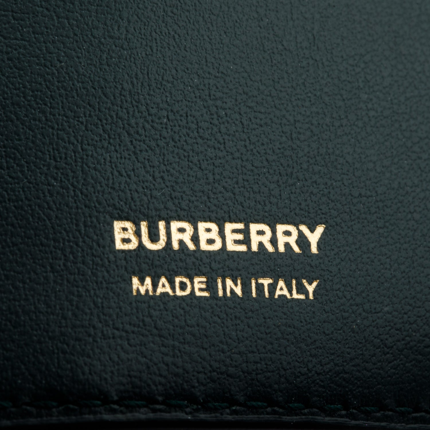 Burberry Green Croc-Embossed Leather TB Compact Wallet w/ Box