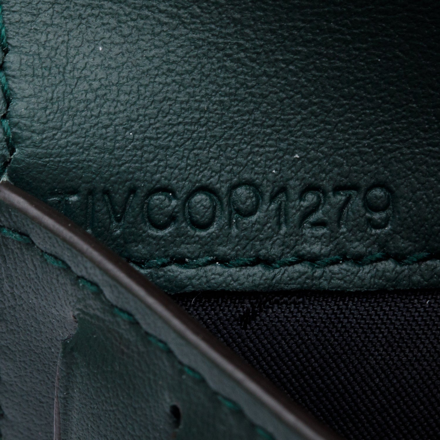 Burberry Green Croc-Embossed Leather TB Compact Wallet w/ Box