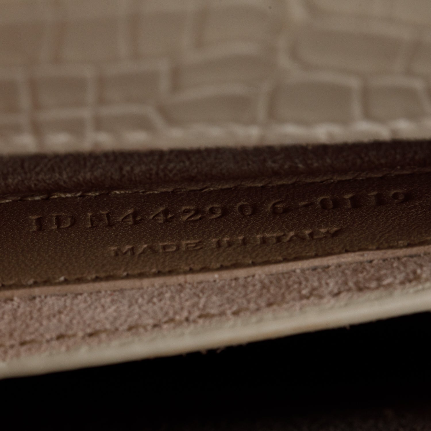Saint Laurent Ivory Medium Crocodile Embossed Sunset Bag