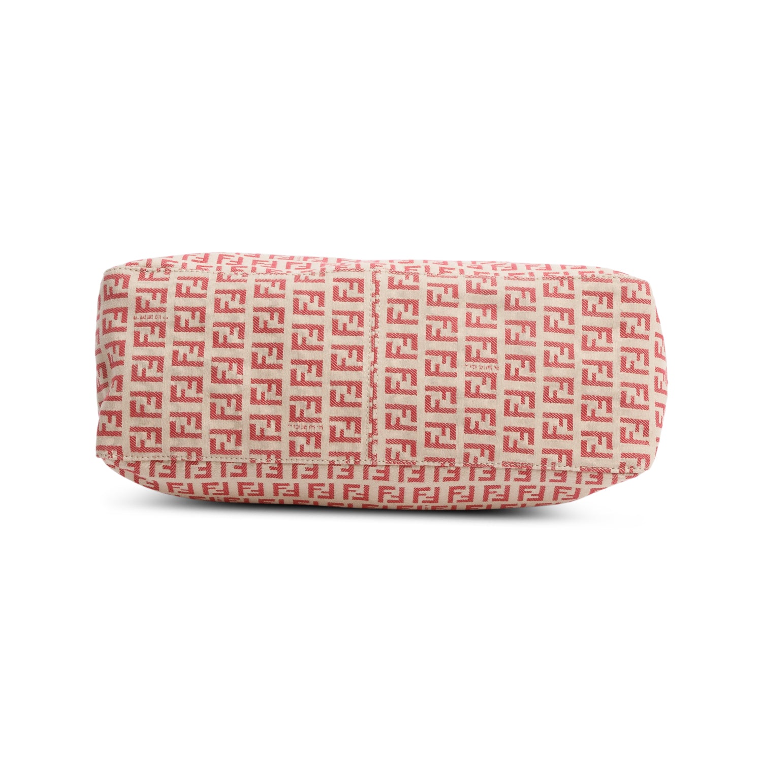 Fendi Red Zucchino FF Canvas Vintage Tote