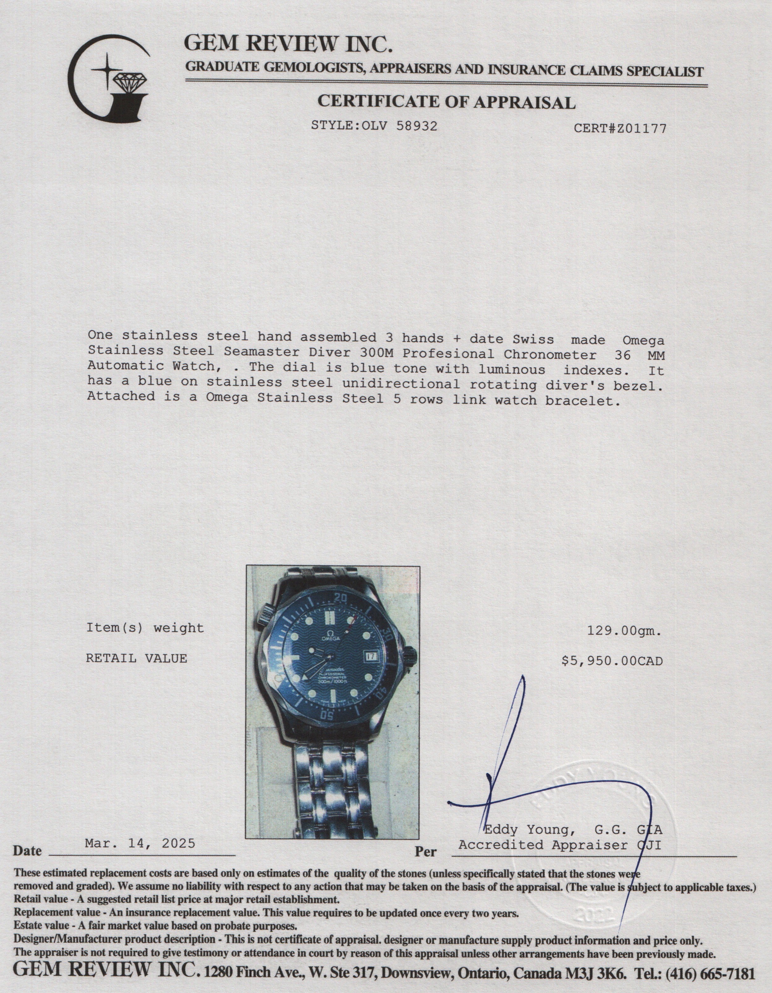 Omega Stainless Steel Seamaster Diver 300M Profesional Chronometer 36 MM Automatic Watch