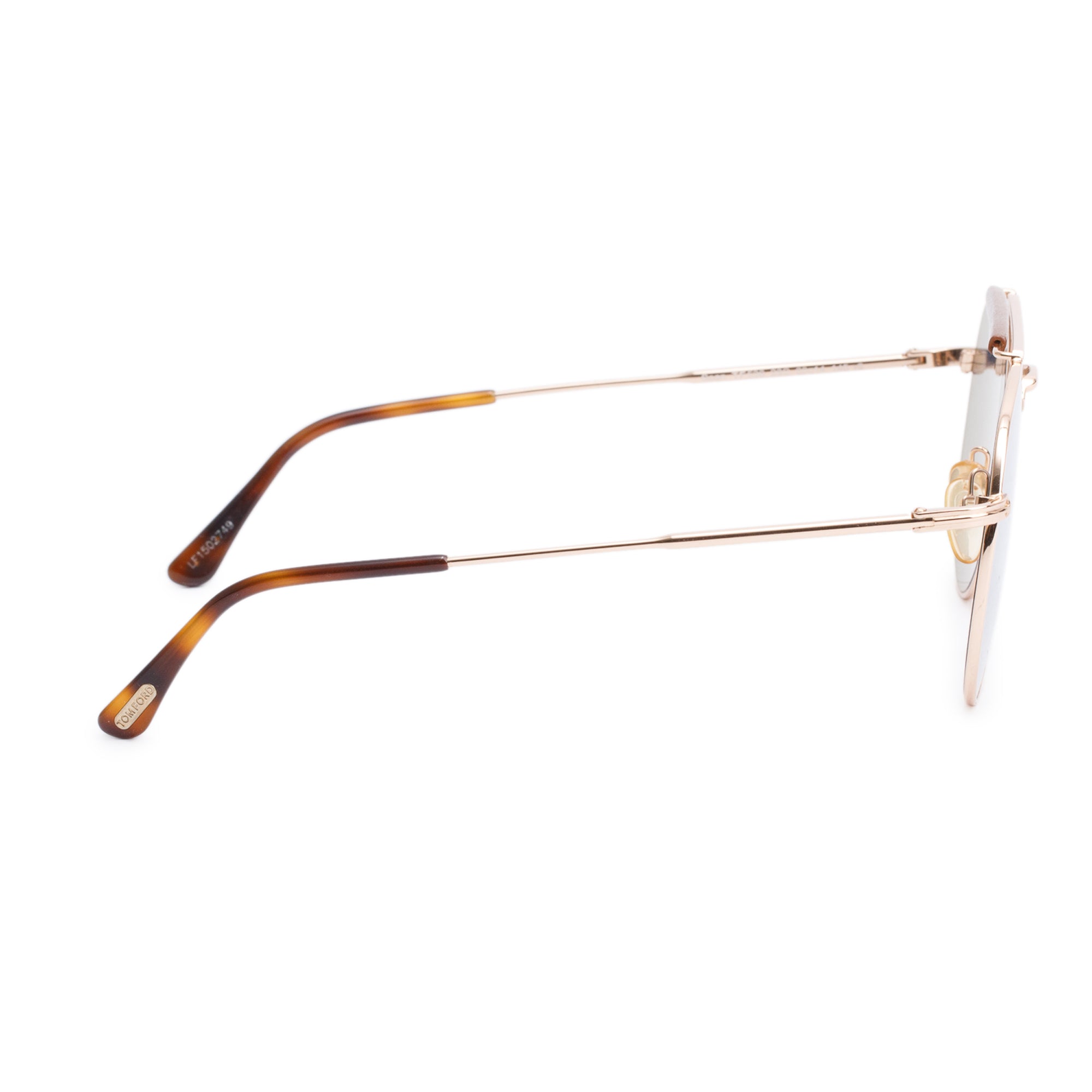 Tom Ford TF536 Rose Gold Plated Havana Acetate Sean Aviator Sunglasses