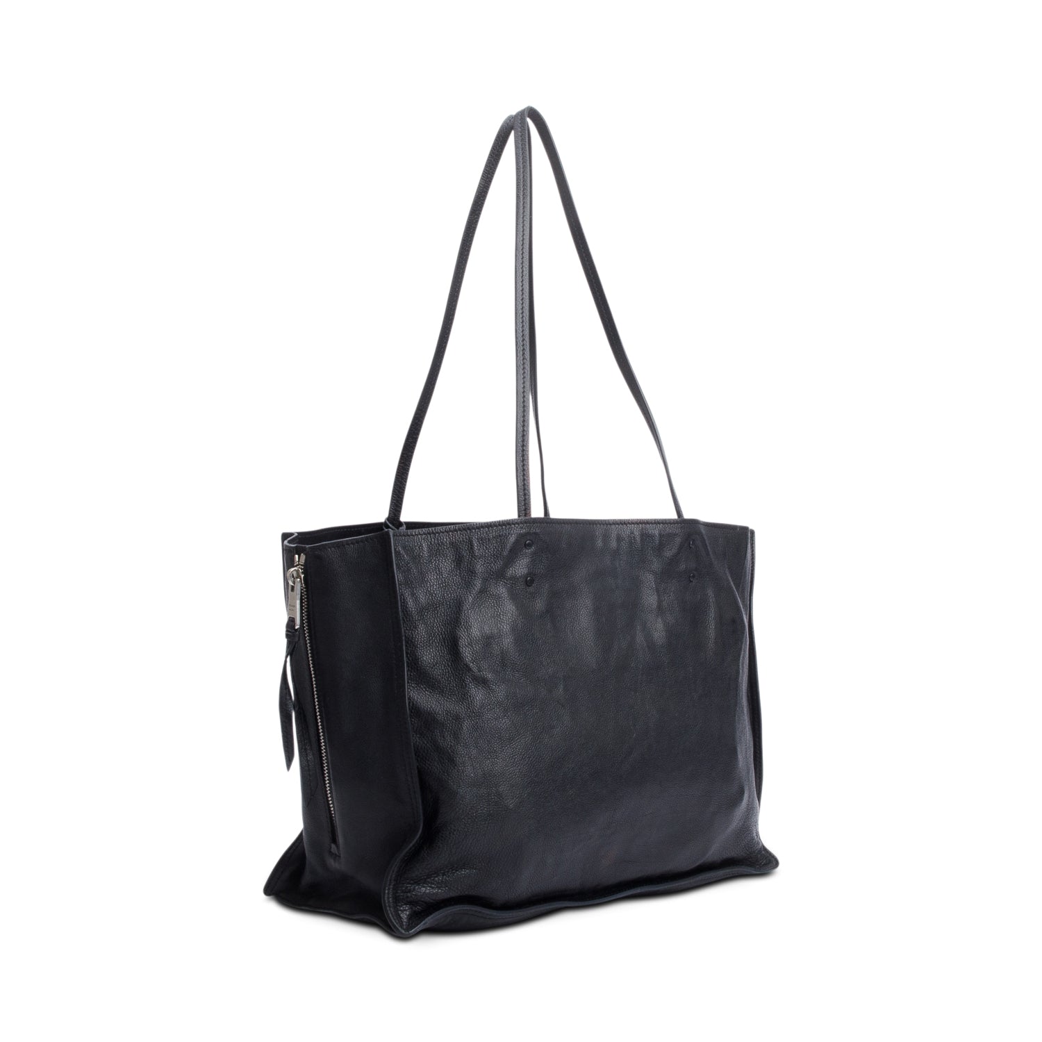 Prada Black Glace Calf Etiquette Tote Bag w/ Authenticity Card