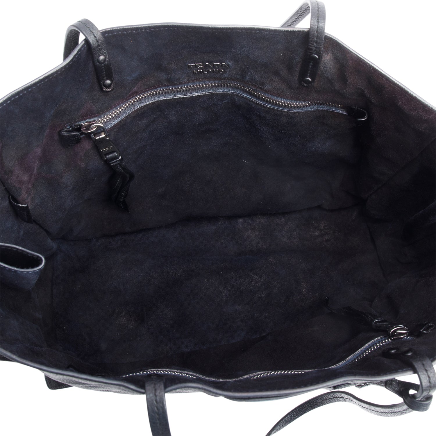 Prada Black Glace Calf Etiquette Tote Bag w/ Authenticity Card