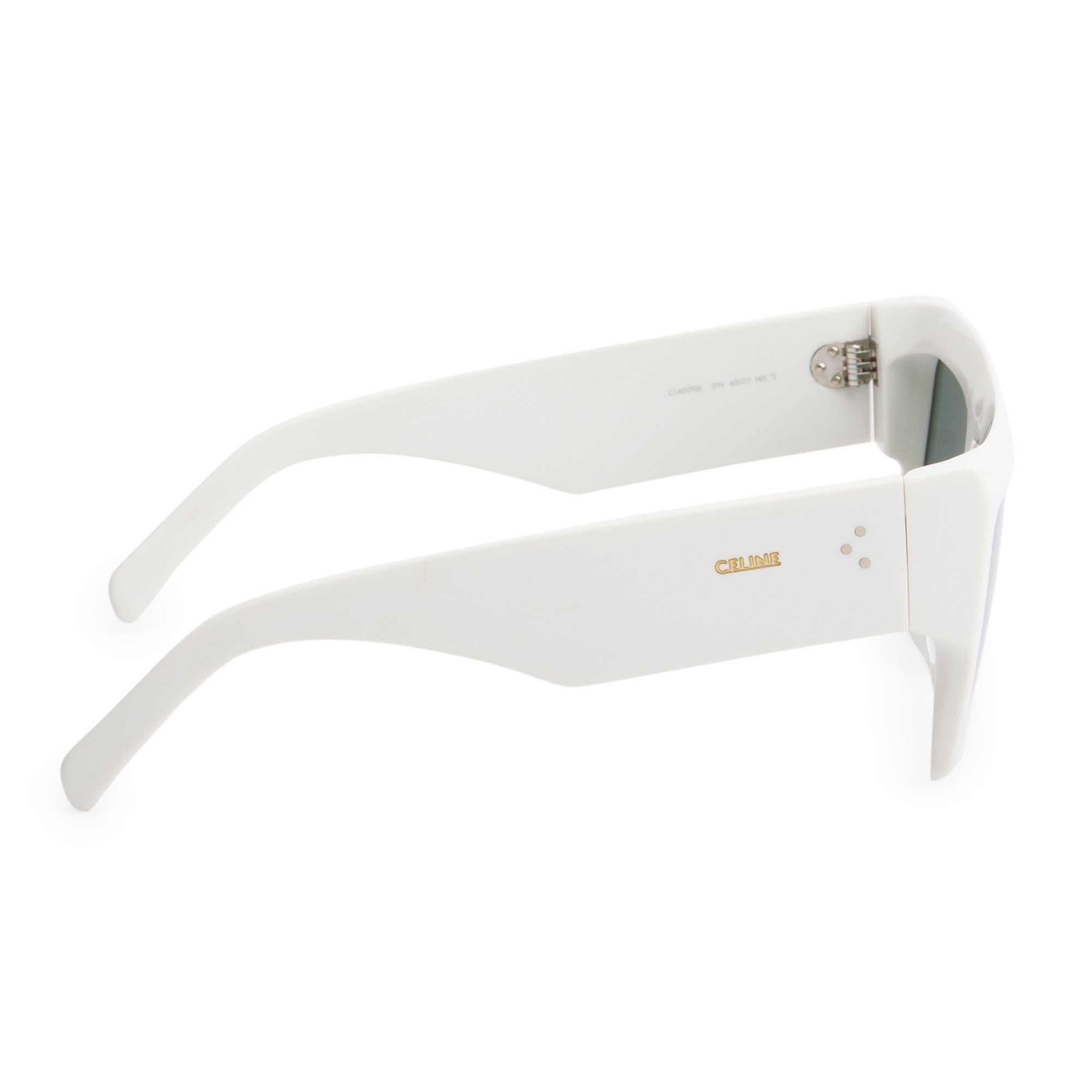 Celine CL400921 White Acetate Oversize Square Sunglasses w/ Box & Case