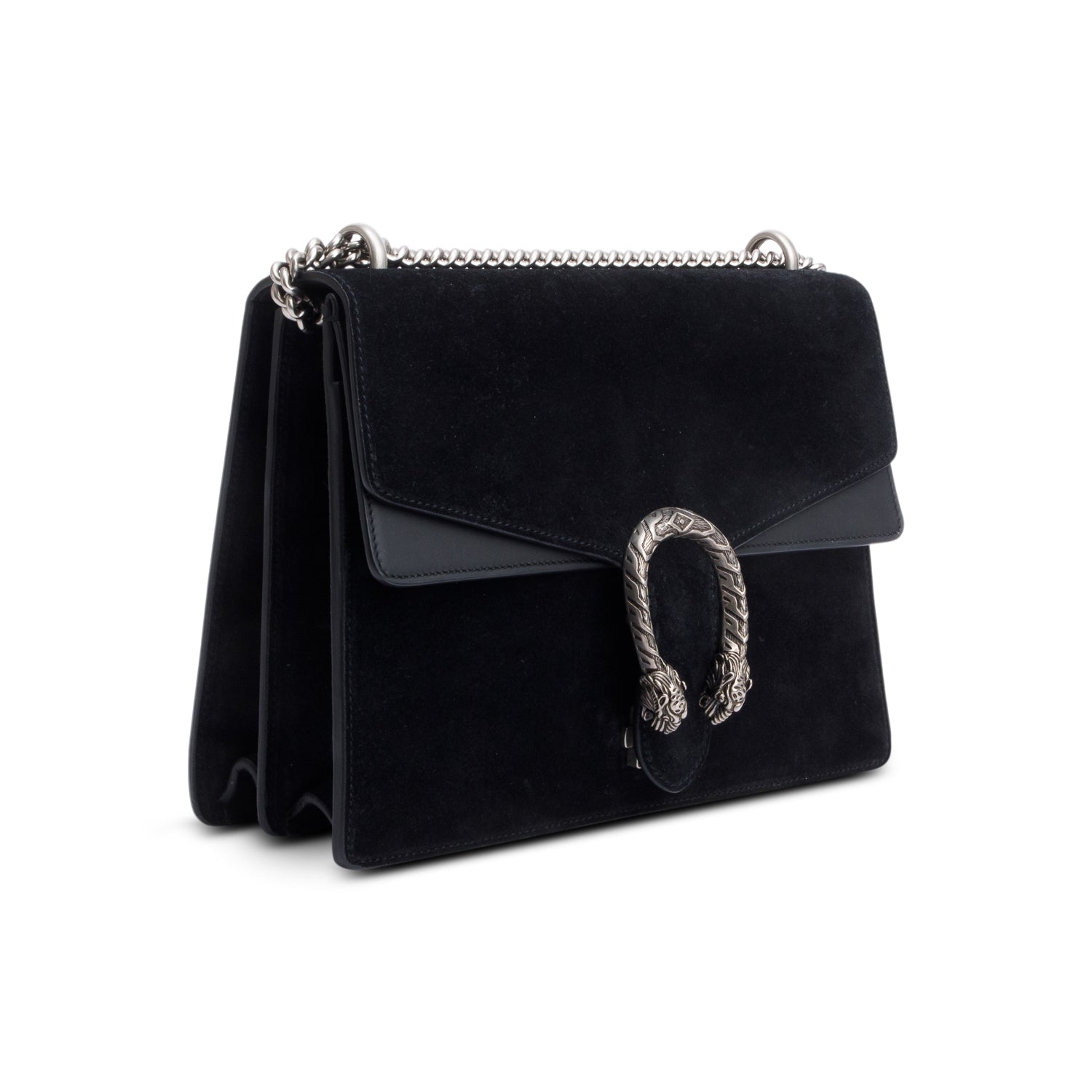 Gucci Black Suede Dionysus Medium Shoulder Bag w/ Box