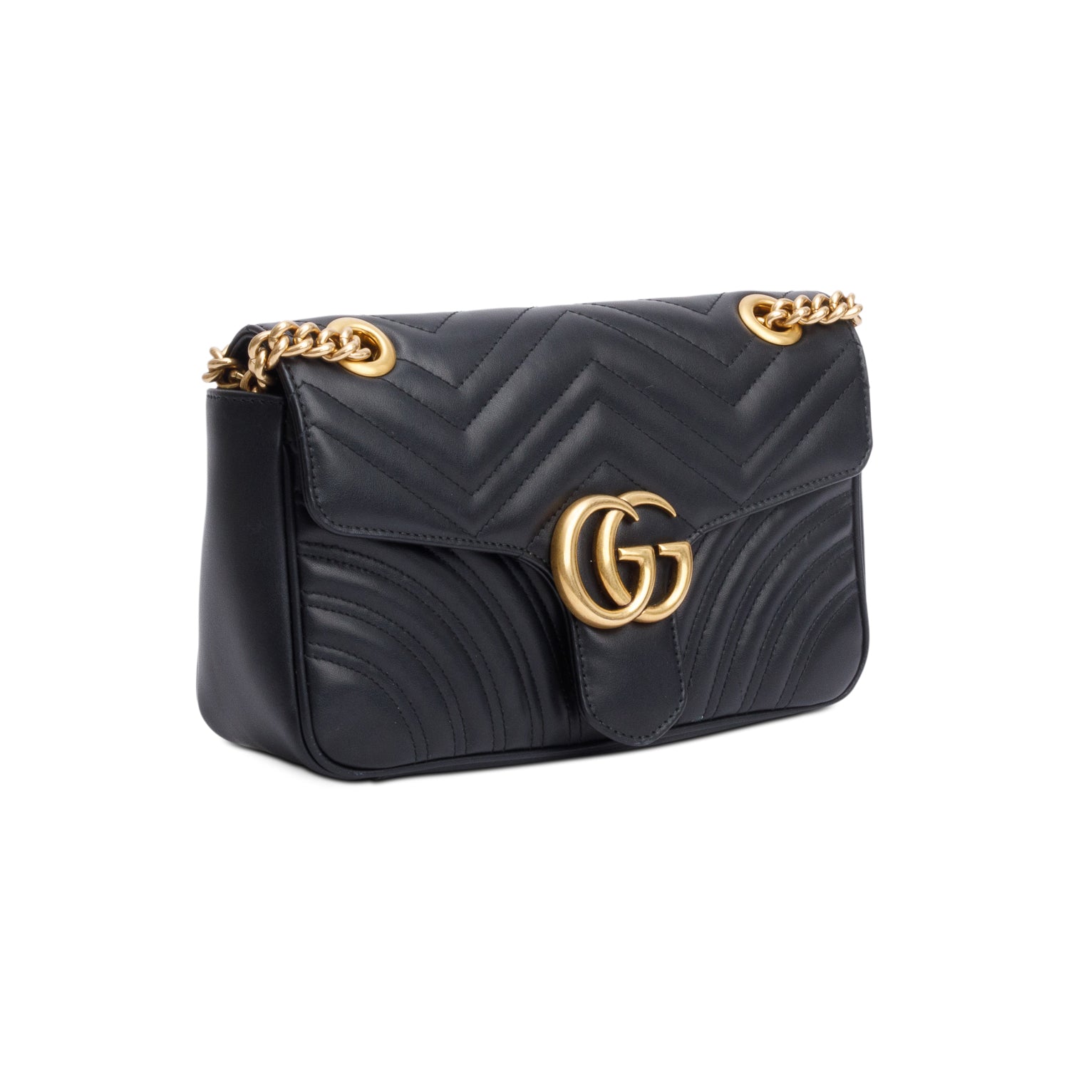Gucci 2023 Black GG Marmont Matelasse Small Shoulder Bag w/ Box