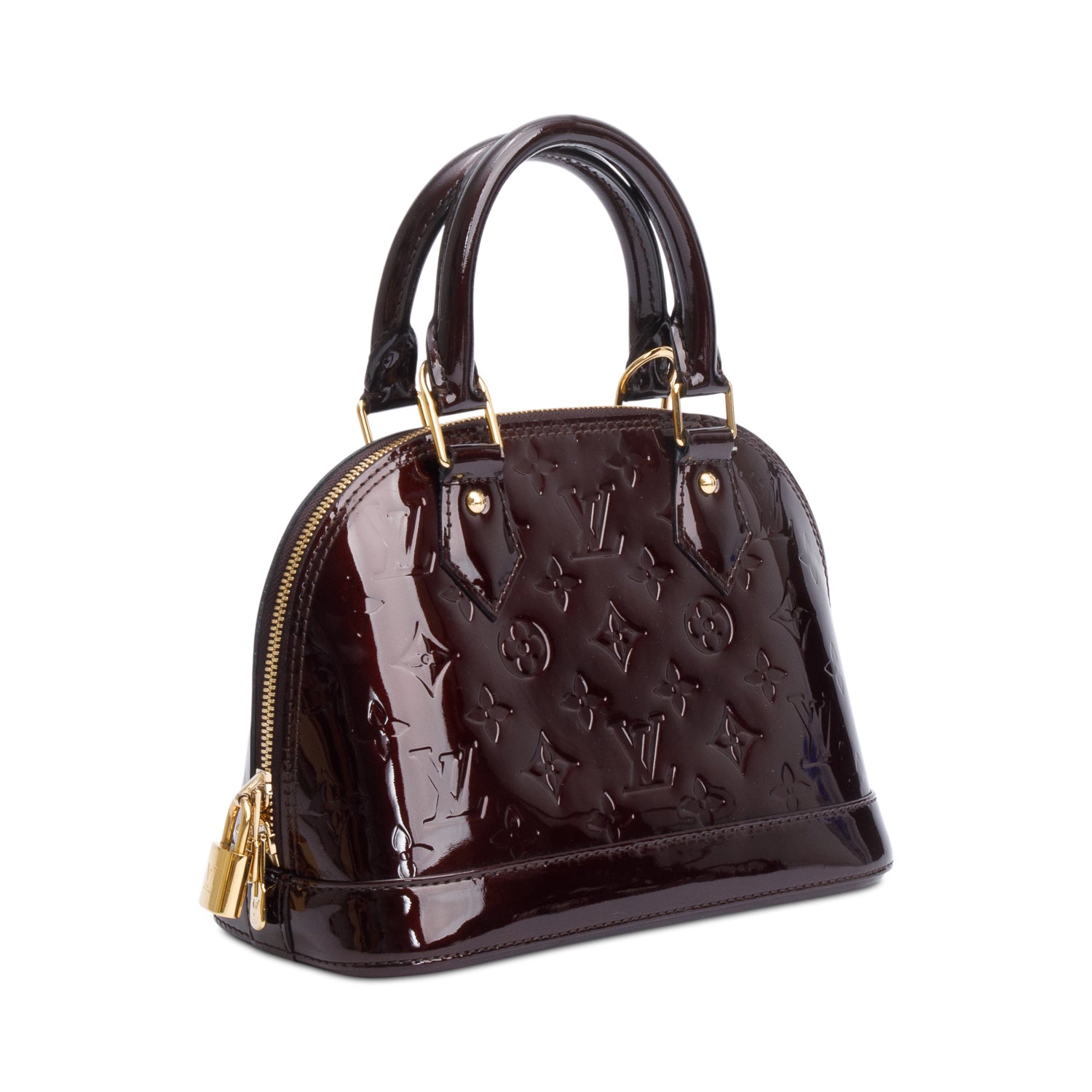Louis Vuitton Amarante Monogram Vernis Leather Alma BB w/ Strap