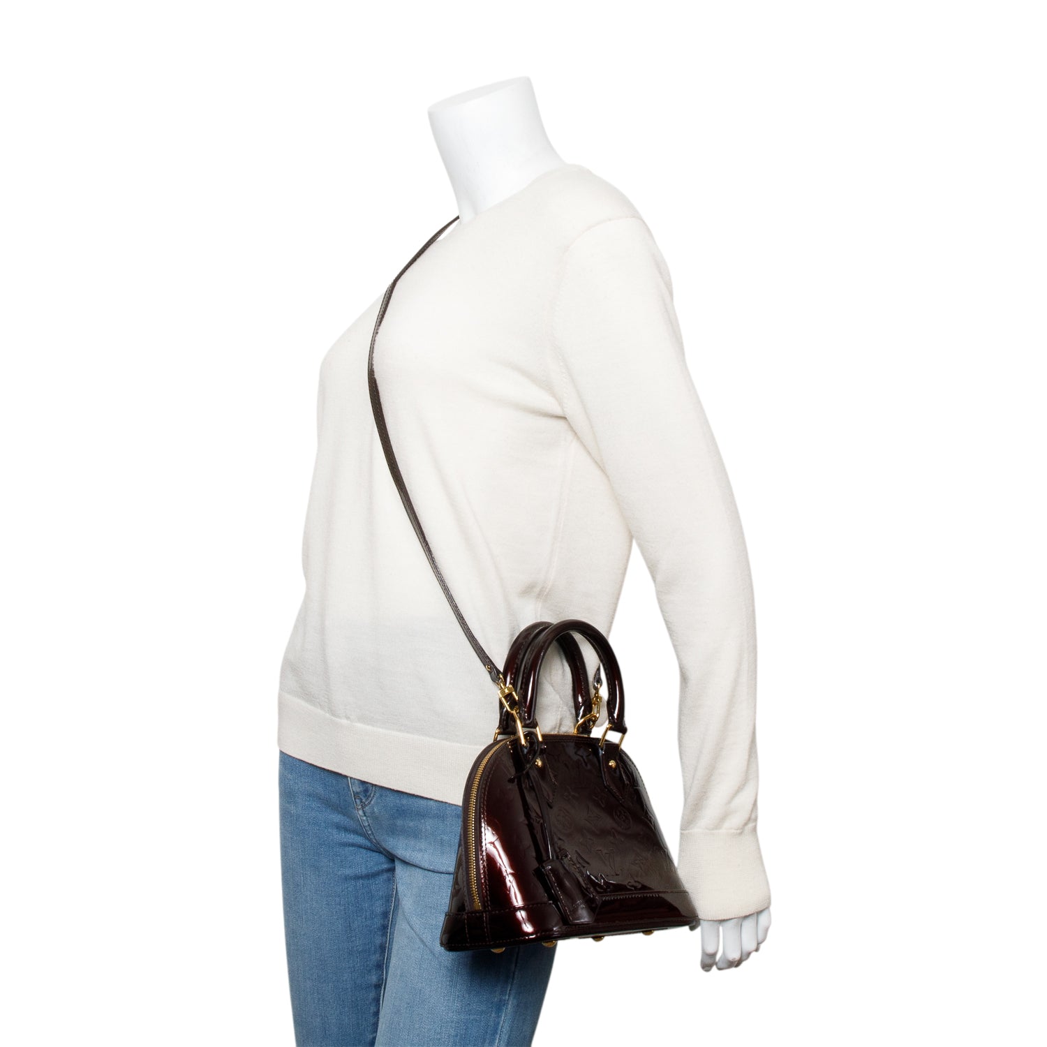 Louis Vuitton Amarante Monogram Vernis Leather Alma BB w/ Strap