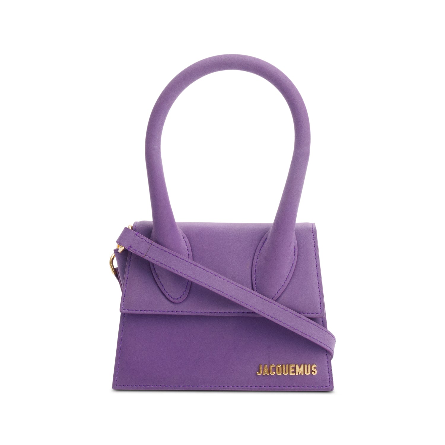 Jacquemus Purple Leather Le Chiquito Moyen Bag w/ Strap