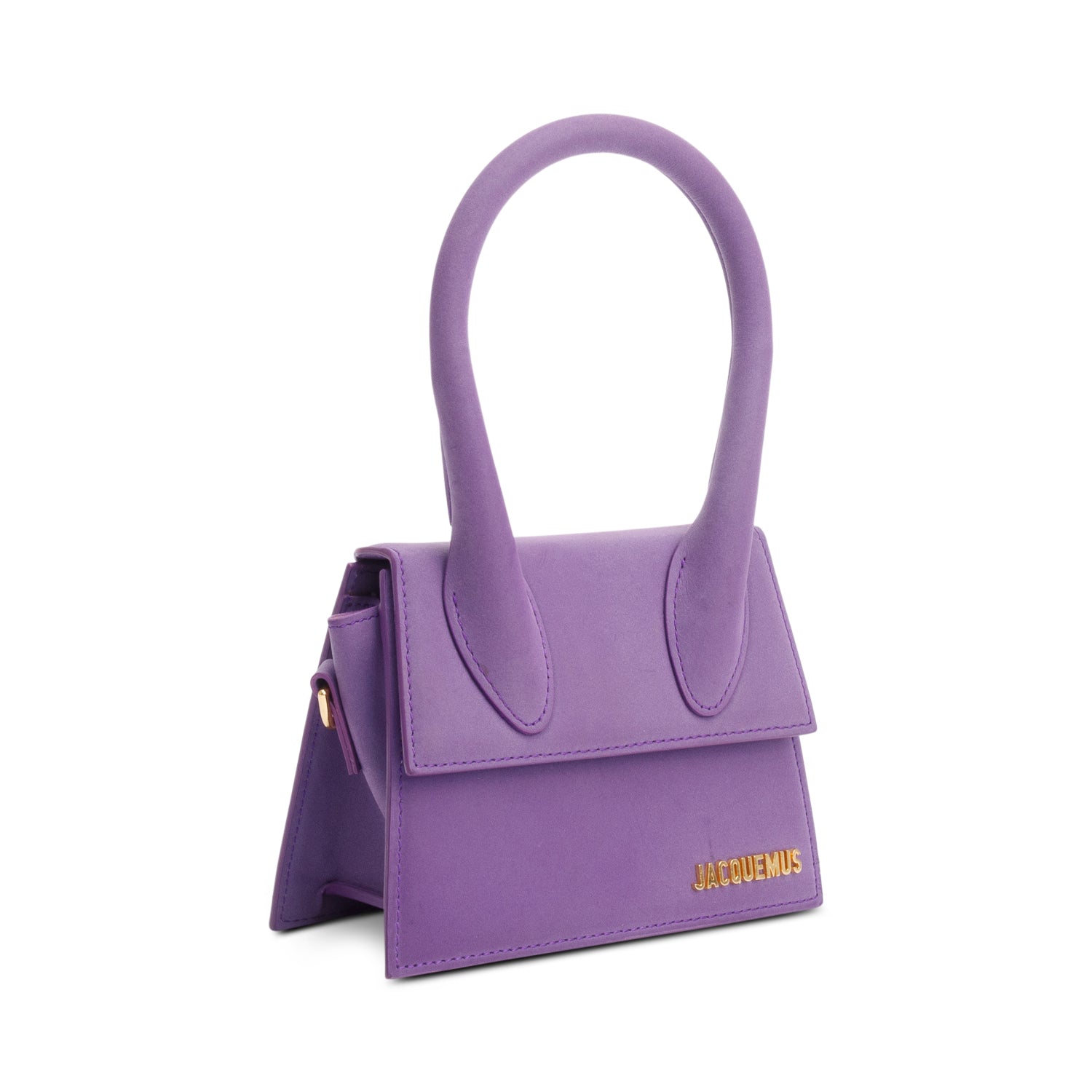 Jacquemus Purple Leather Le Chiquito Moyen Bag w/ Strap