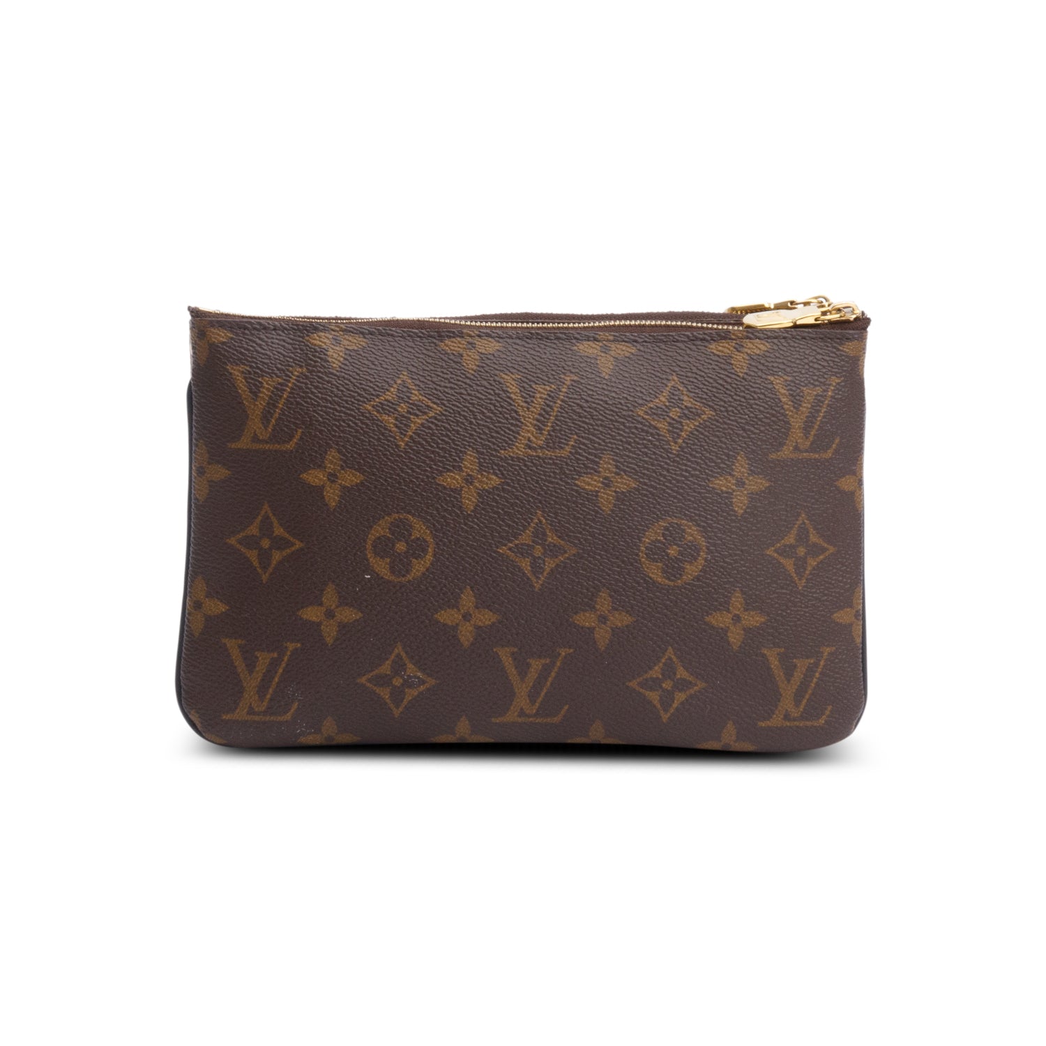 Louis Vuitton Monogram Giant Reverse & Monogram Double Zip Pochette w/ Strap