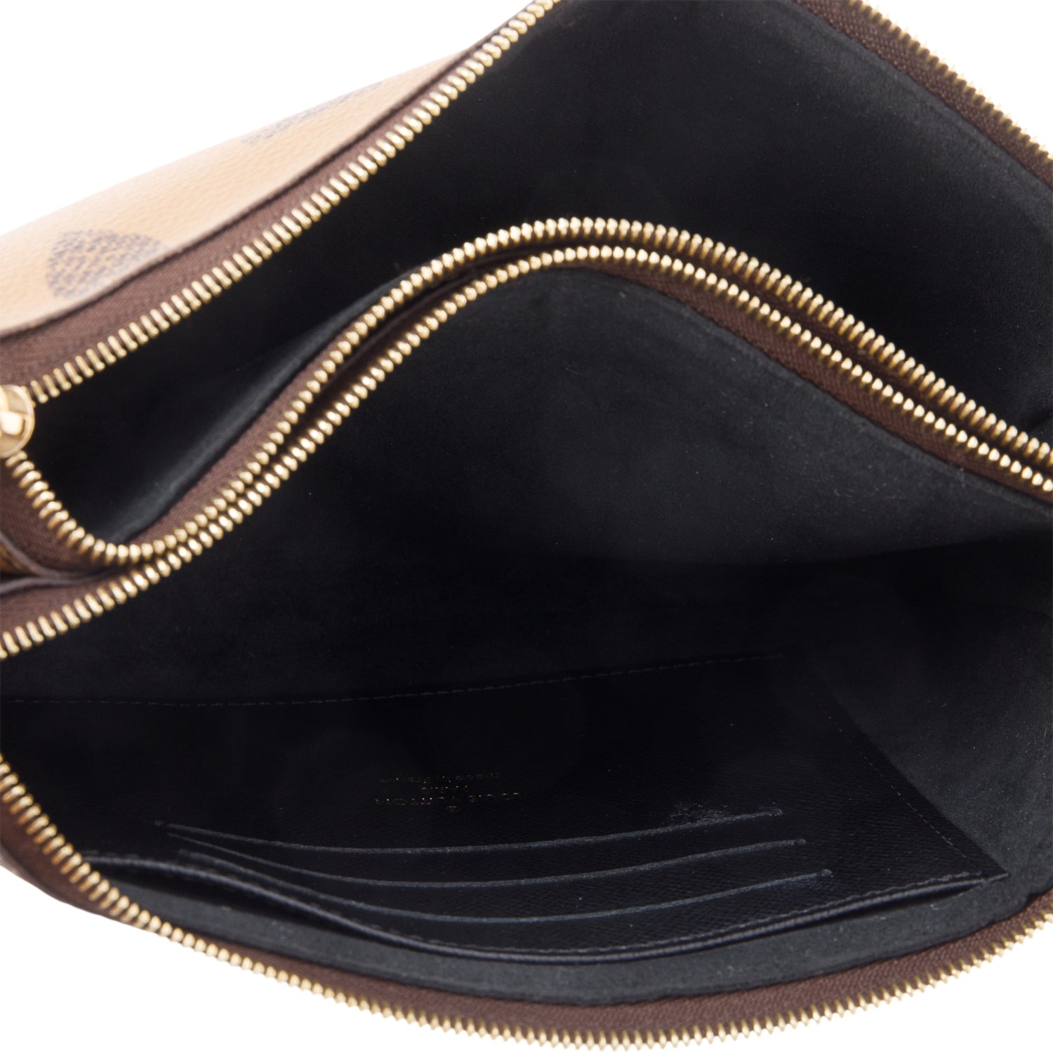 Louis Vuitton Monogram Giant Reverse & Monogram Double Zip Pochette w/ Strap