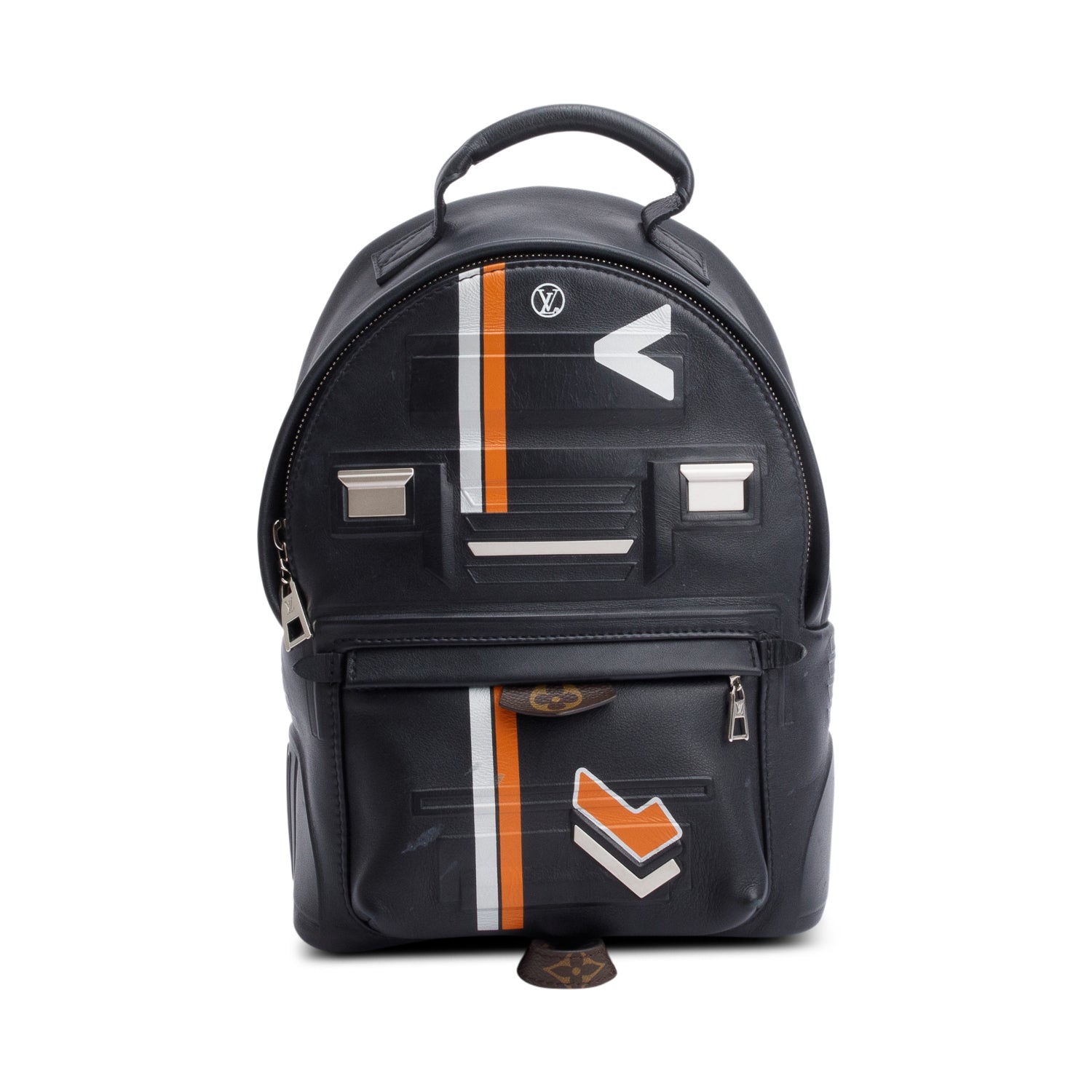 Louis Vuitton Black Spaceship Embossed Leather Palm Springs Backpack PM