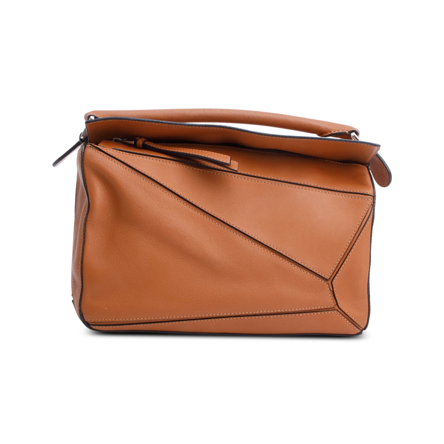 Loewe Tan Classic Calfskin Leather Medium Puzzle Edge Bag