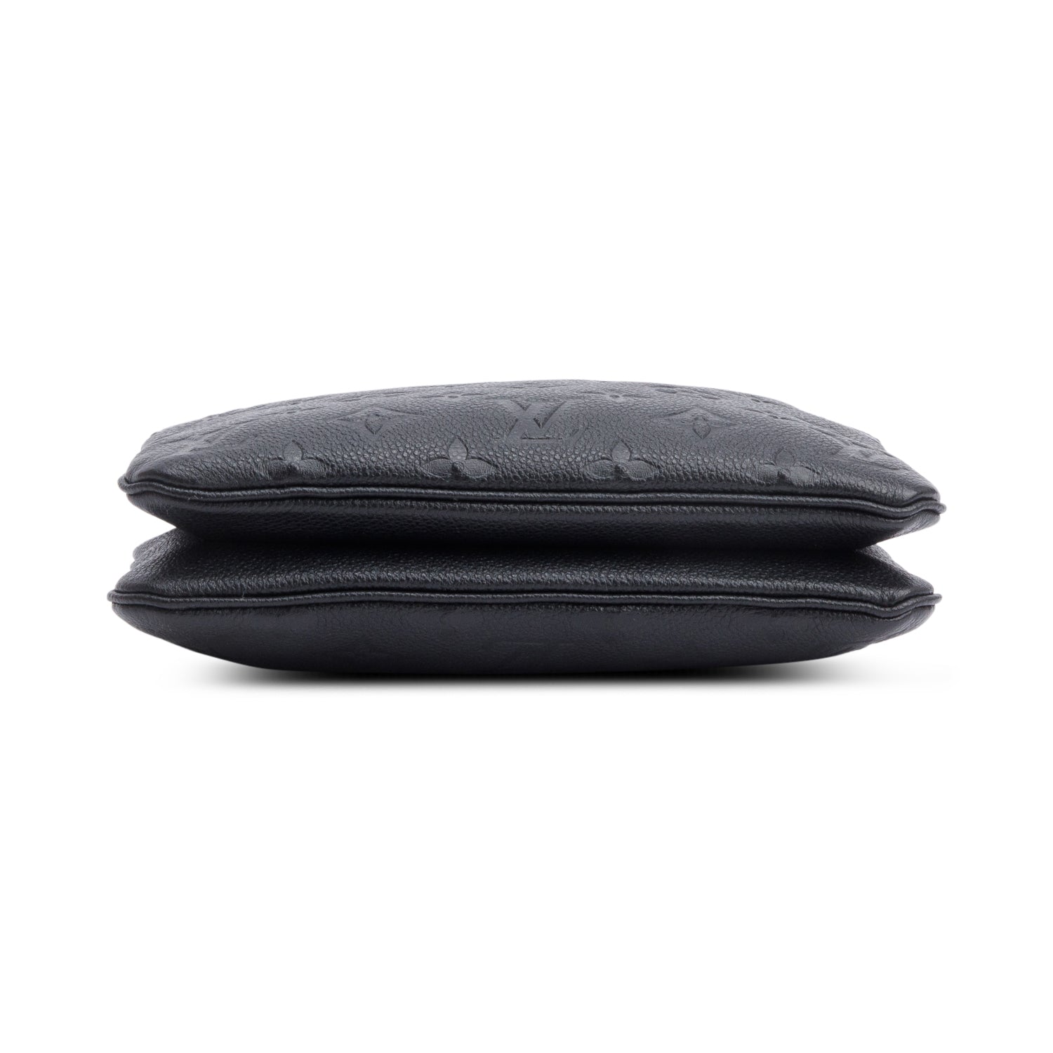 Louis Vuitton Black Monogram Empreinte Double Zip Pochette w/ Strap