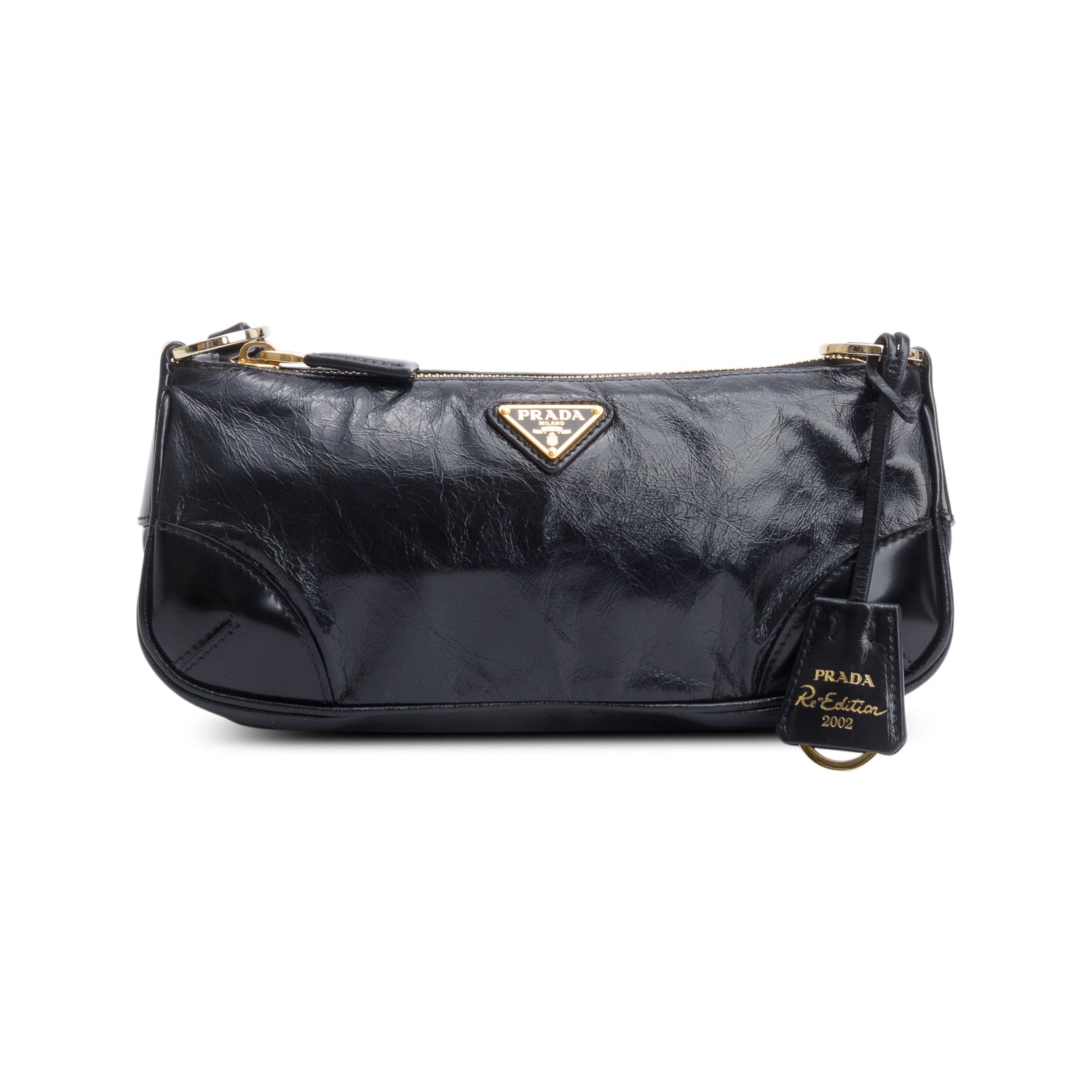 Prada Black Re-Edition 2002 Small Leather Shoulder Bag
