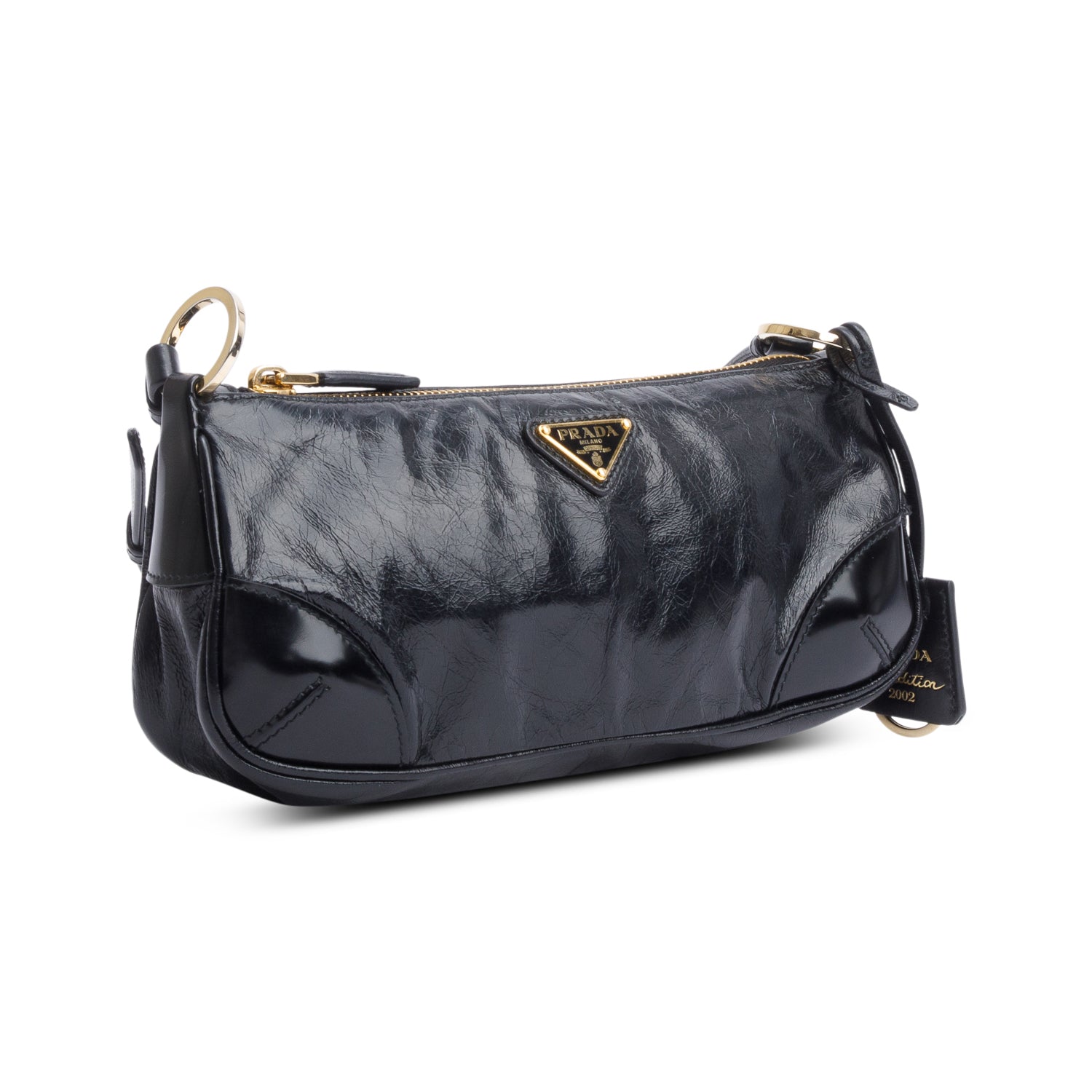 Prada Black Re-Edition 2002 Small Leather Shoulder Bag