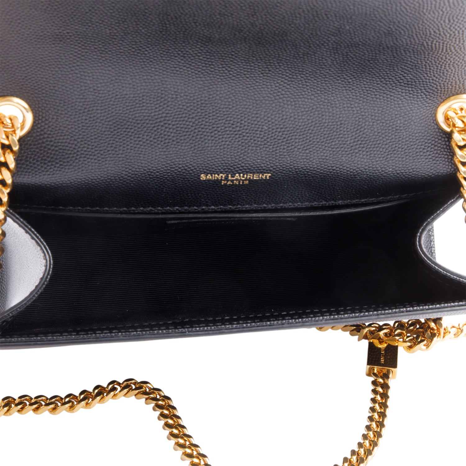 Saint Laurent Black Grained De Poudre Leather Small Kate Tassel Bag