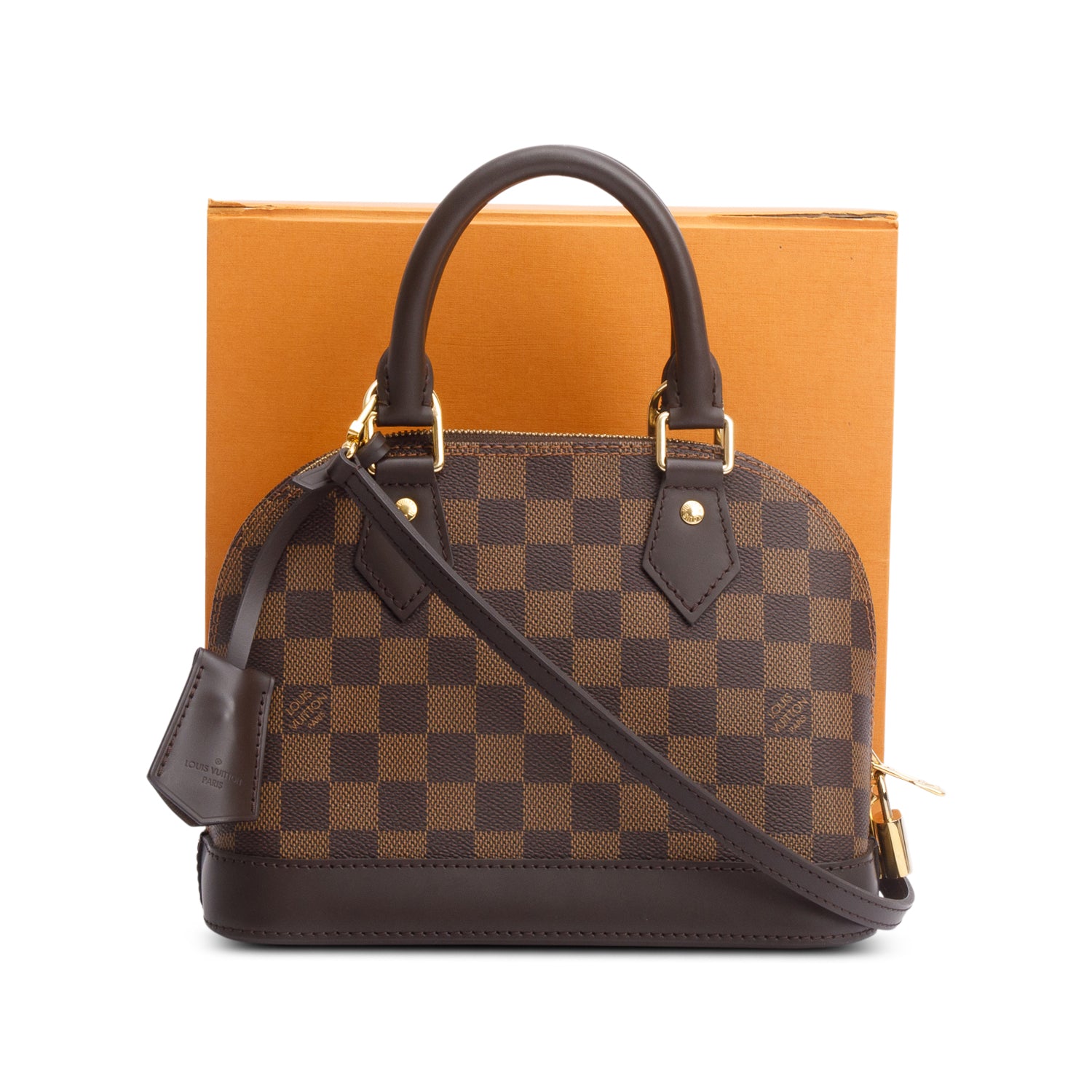 Louis Vuitton Damier Ebene Alma BB w/ Strap & Box