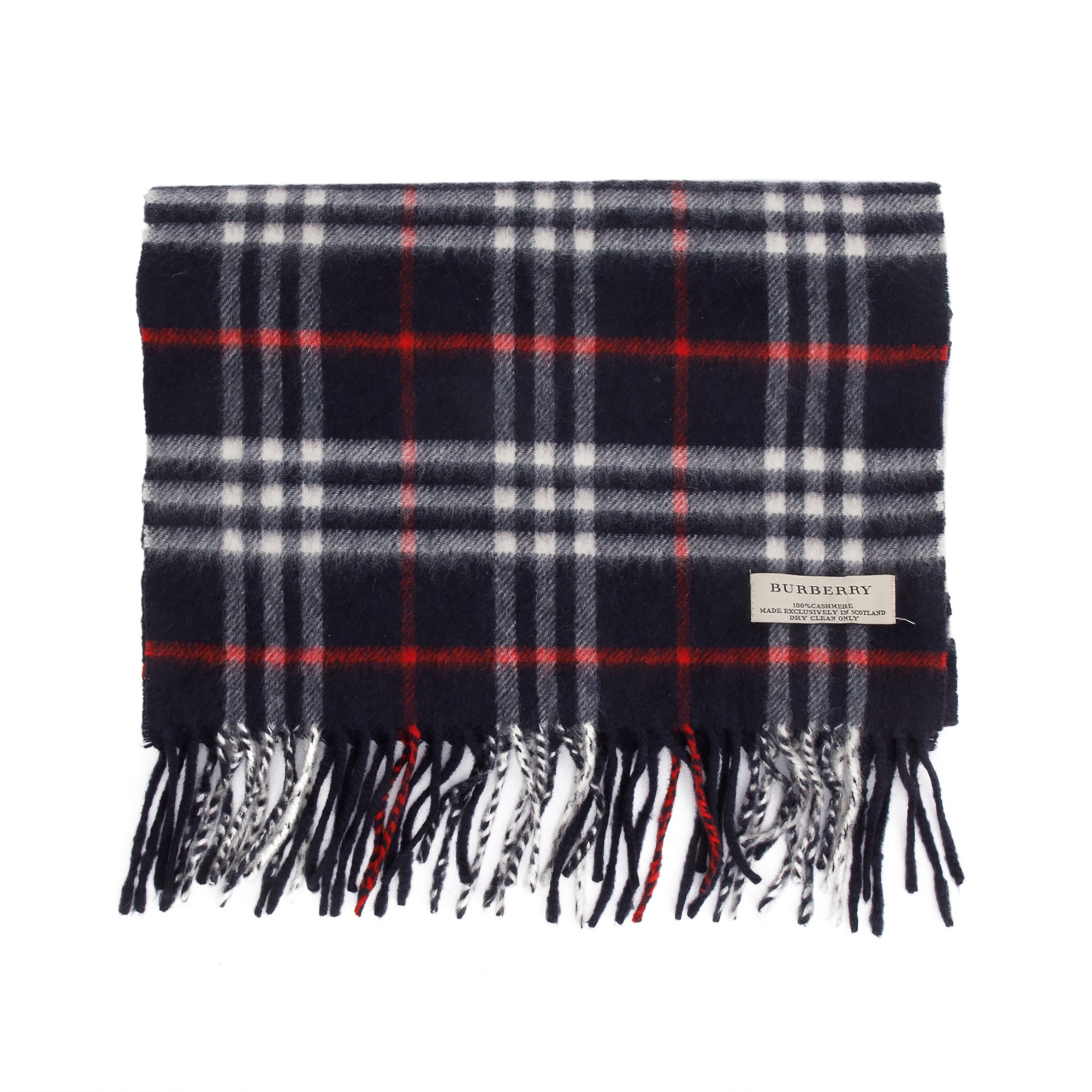 Burberry Blue Multicolor House Check Cashmere Scarf