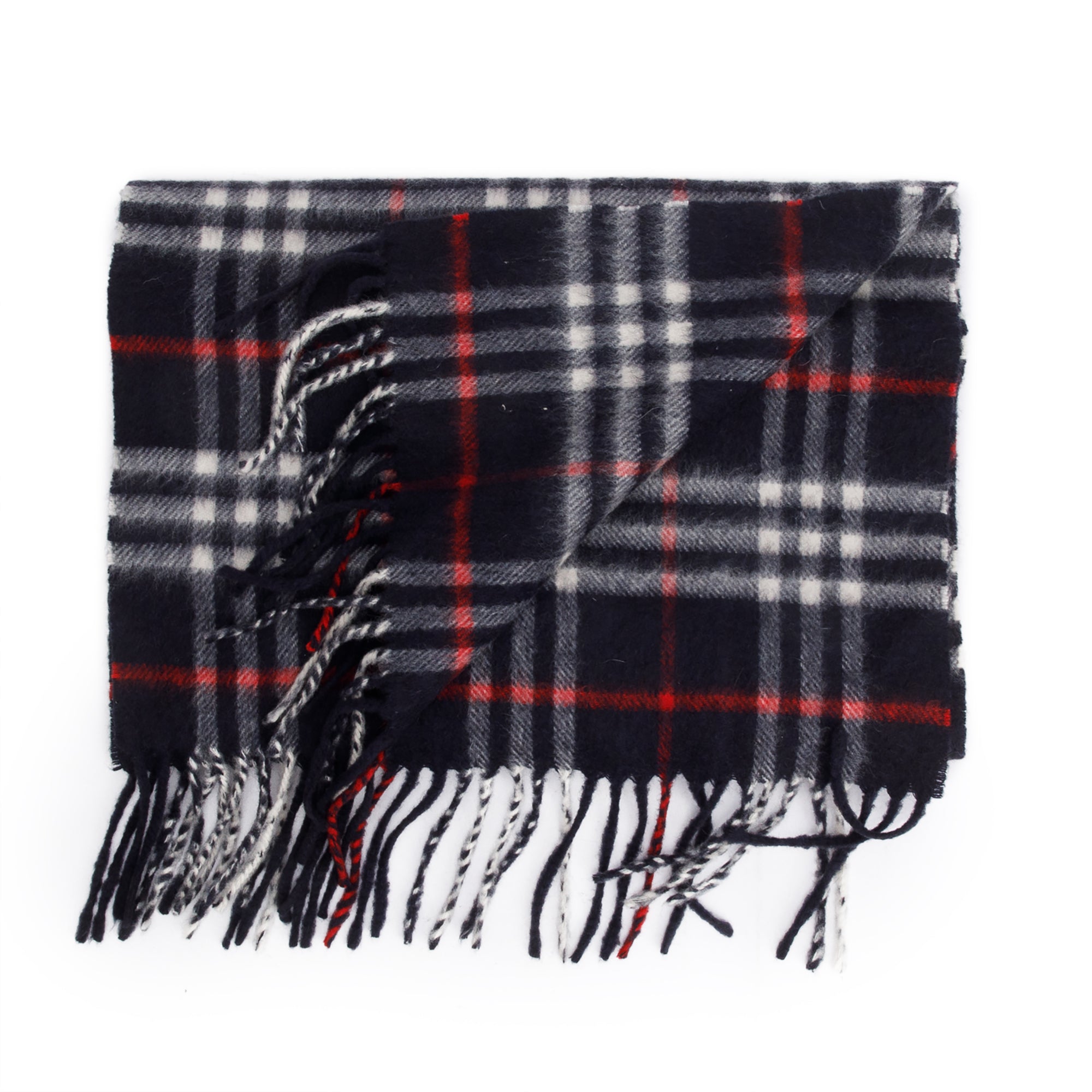 Burberry Blue Multicolor House Check Cashmere Scarf