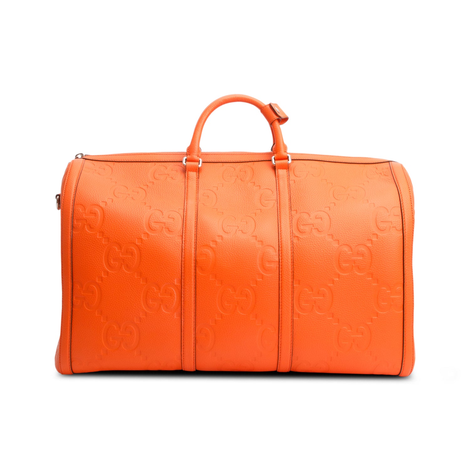 Gucci Orange Jumbo GG Leather Large Duffle Bag w/ Strap