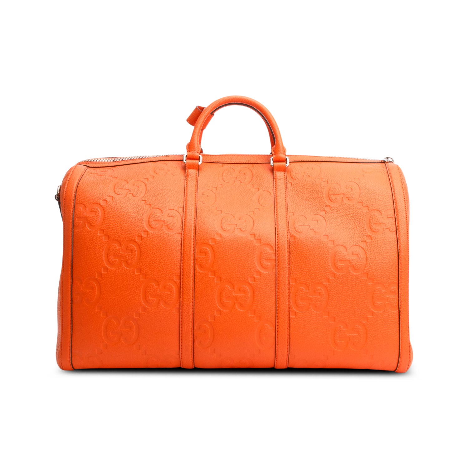 Gucci Orange Jumbo GG Leather Large Duffle Bag w/ Strap