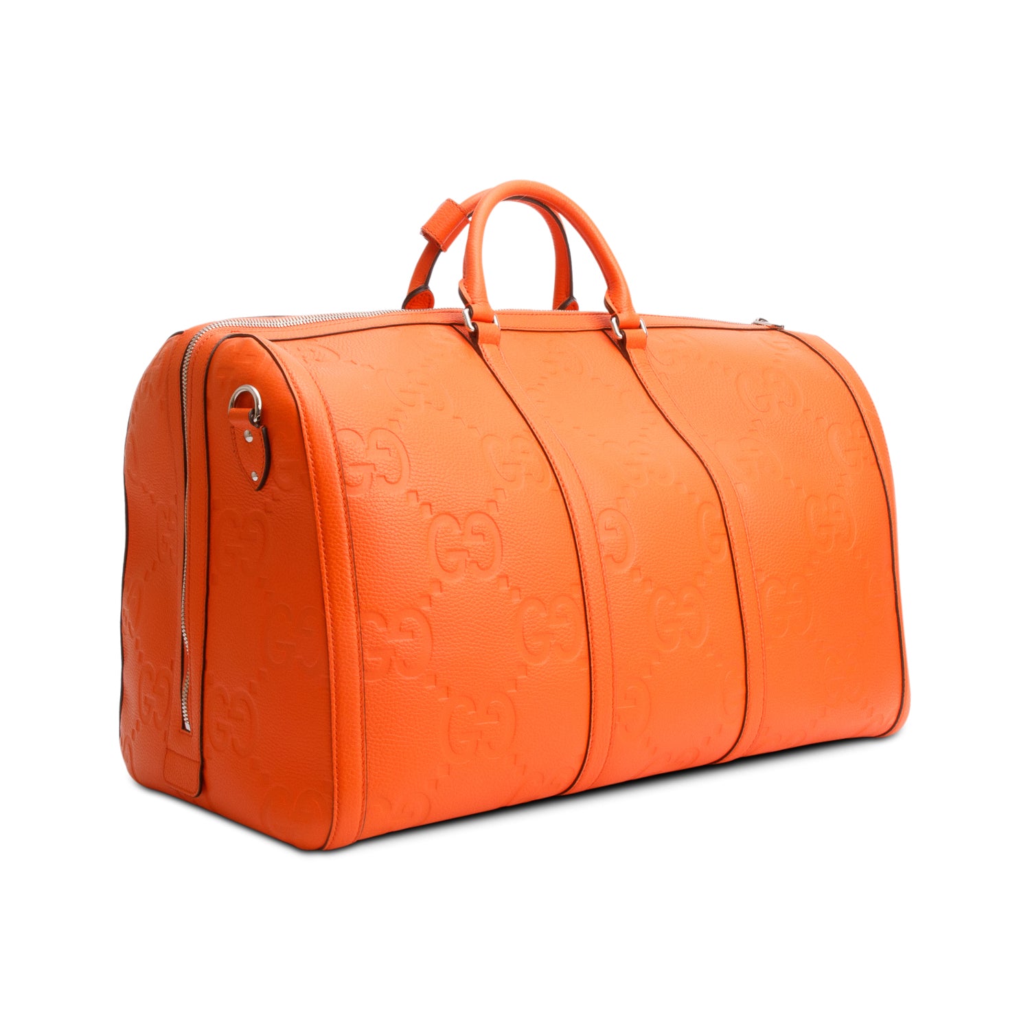 Gucci Orange Jumbo GG Leather Large Duffle Bag w/ Strap