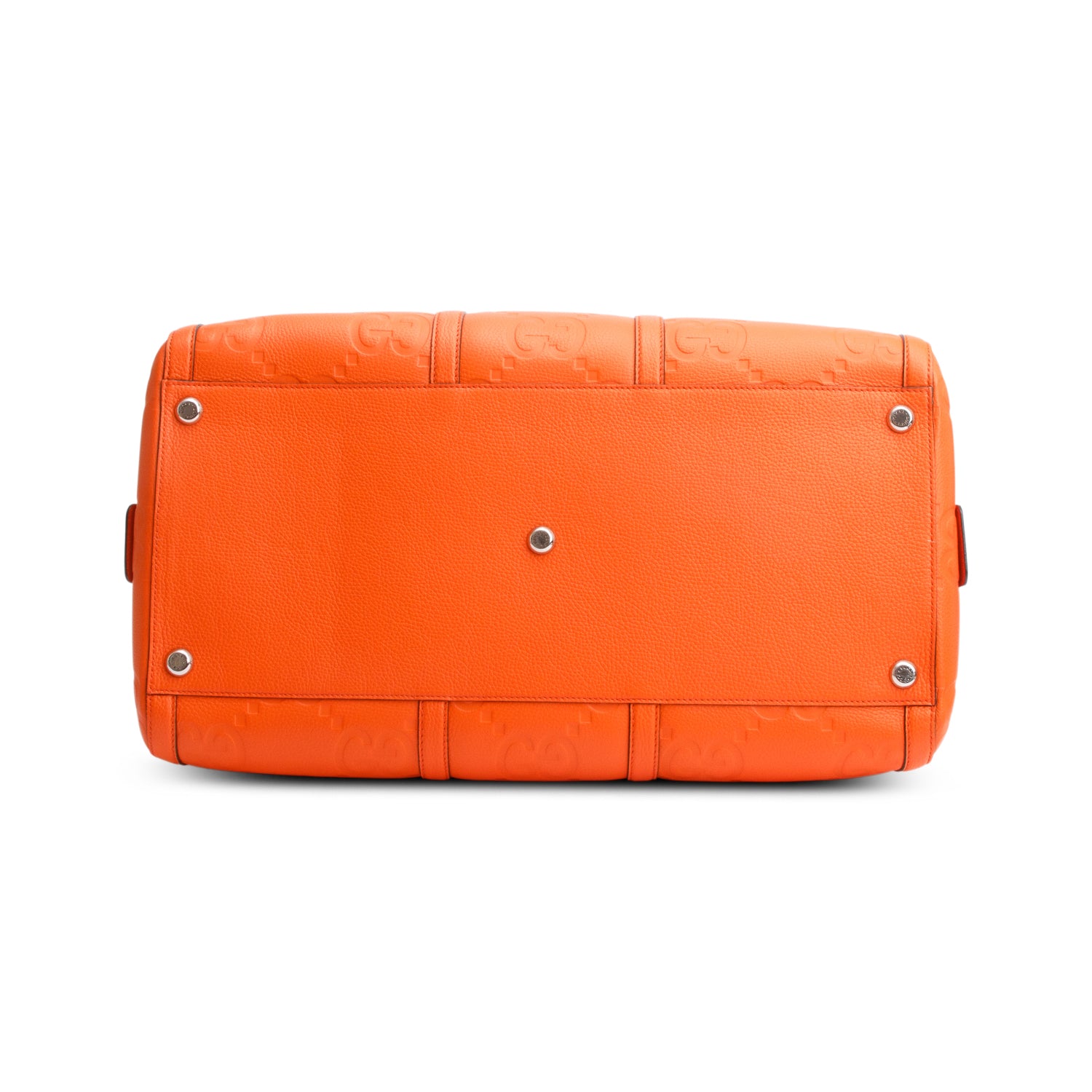 Gucci Orange Jumbo GG Leather Large Duffle Bag w/ Strap