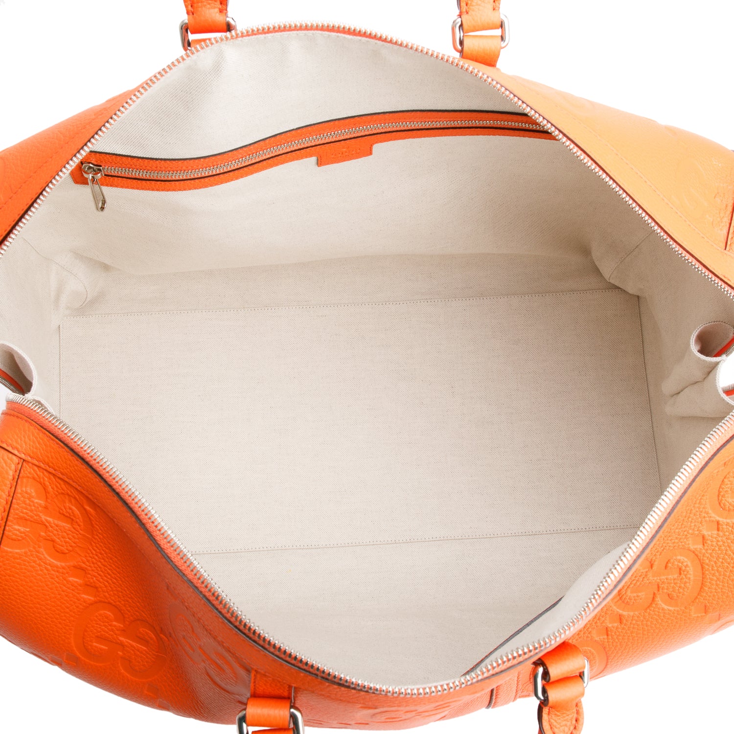 Gucci Orange Jumbo GG Leather Large Duffle Bag w/ Strap