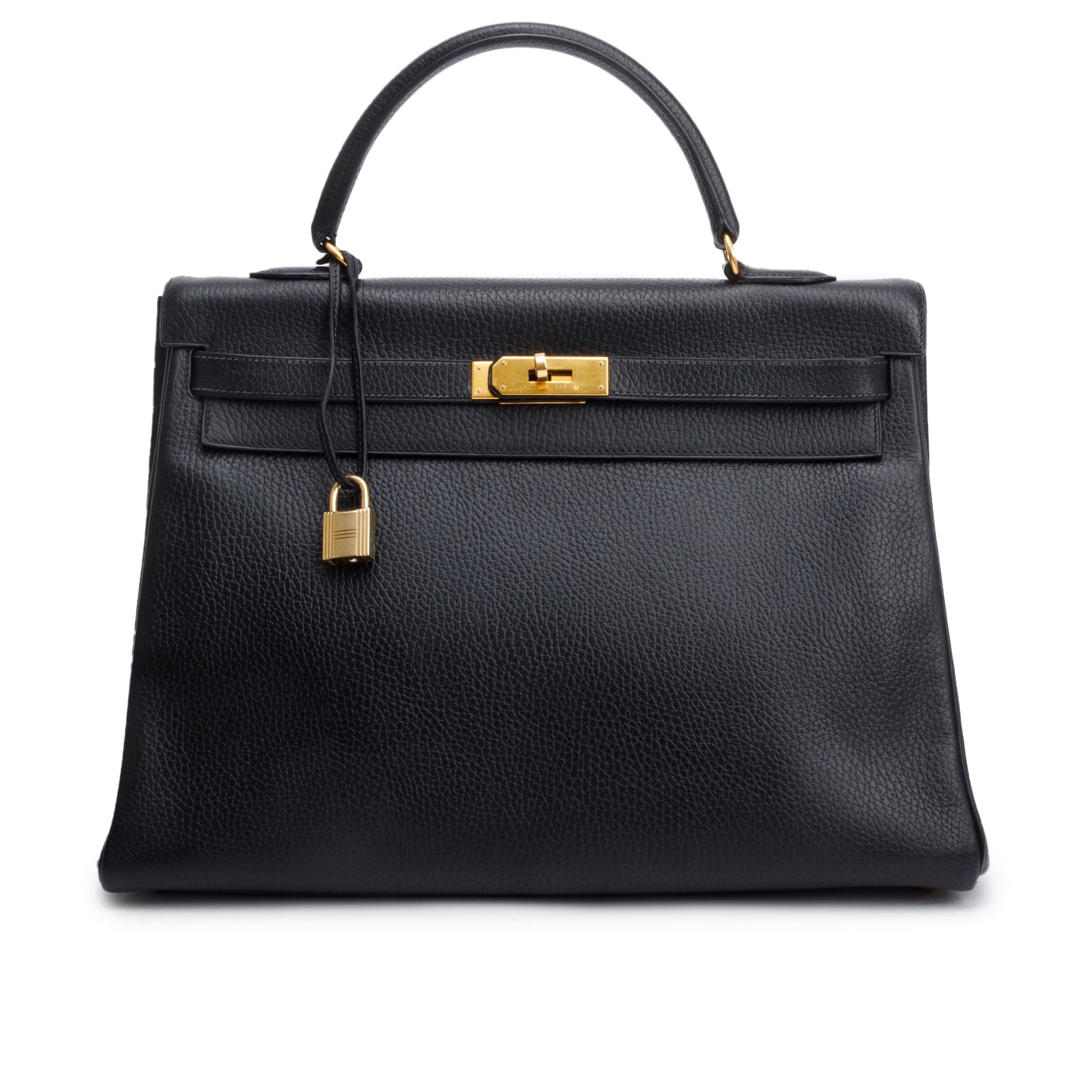 Hermes Black Noir Togo Kelly Retourne 35 w/ Strap