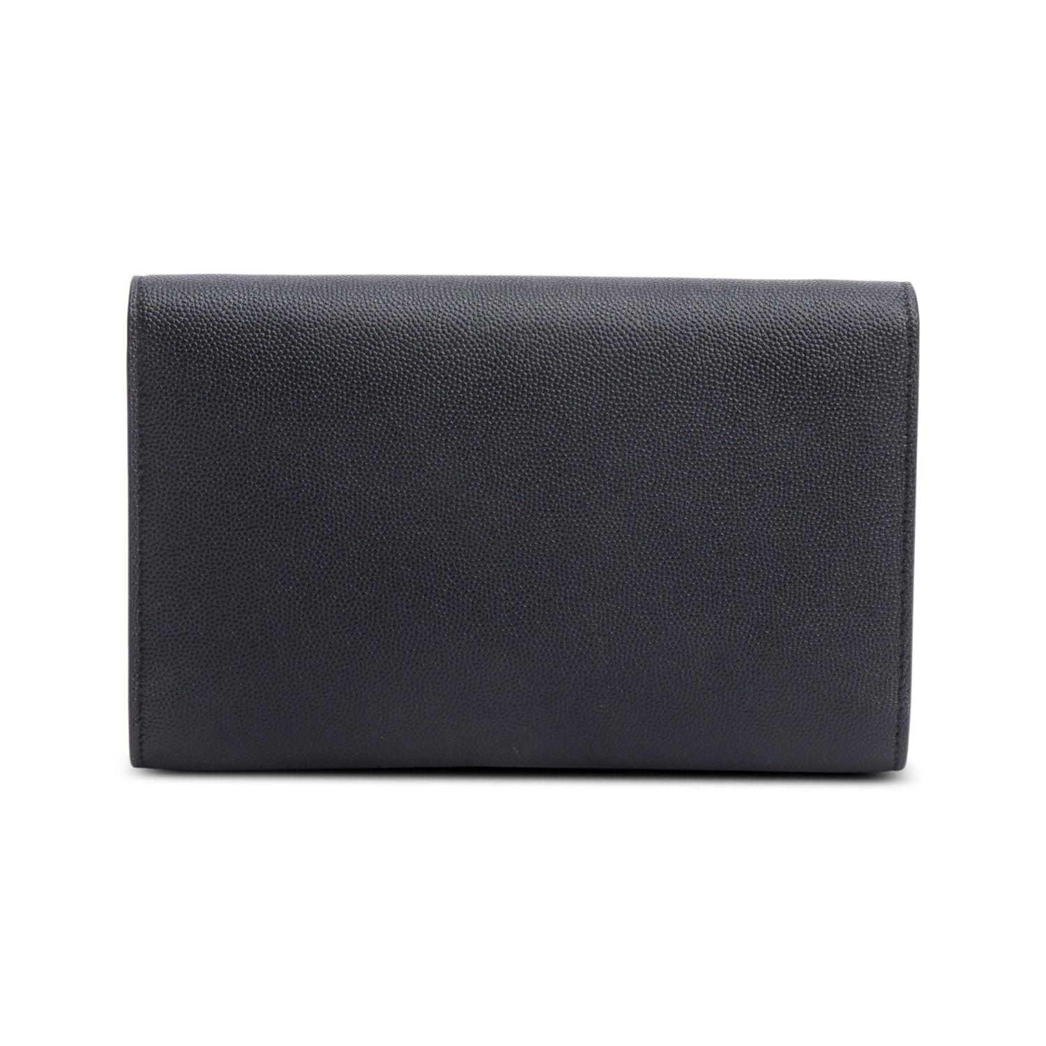 Saint Laurent 2021 Black Grain De Poudre Leather Uptown Chain Wallet w/ Insert & Box