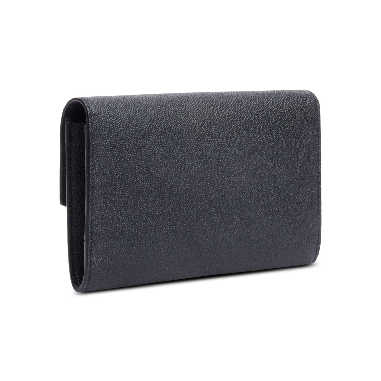 Saint Laurent 2021 Black Grain De Poudre Leather Uptown Chain Wallet w/ Insert & Box