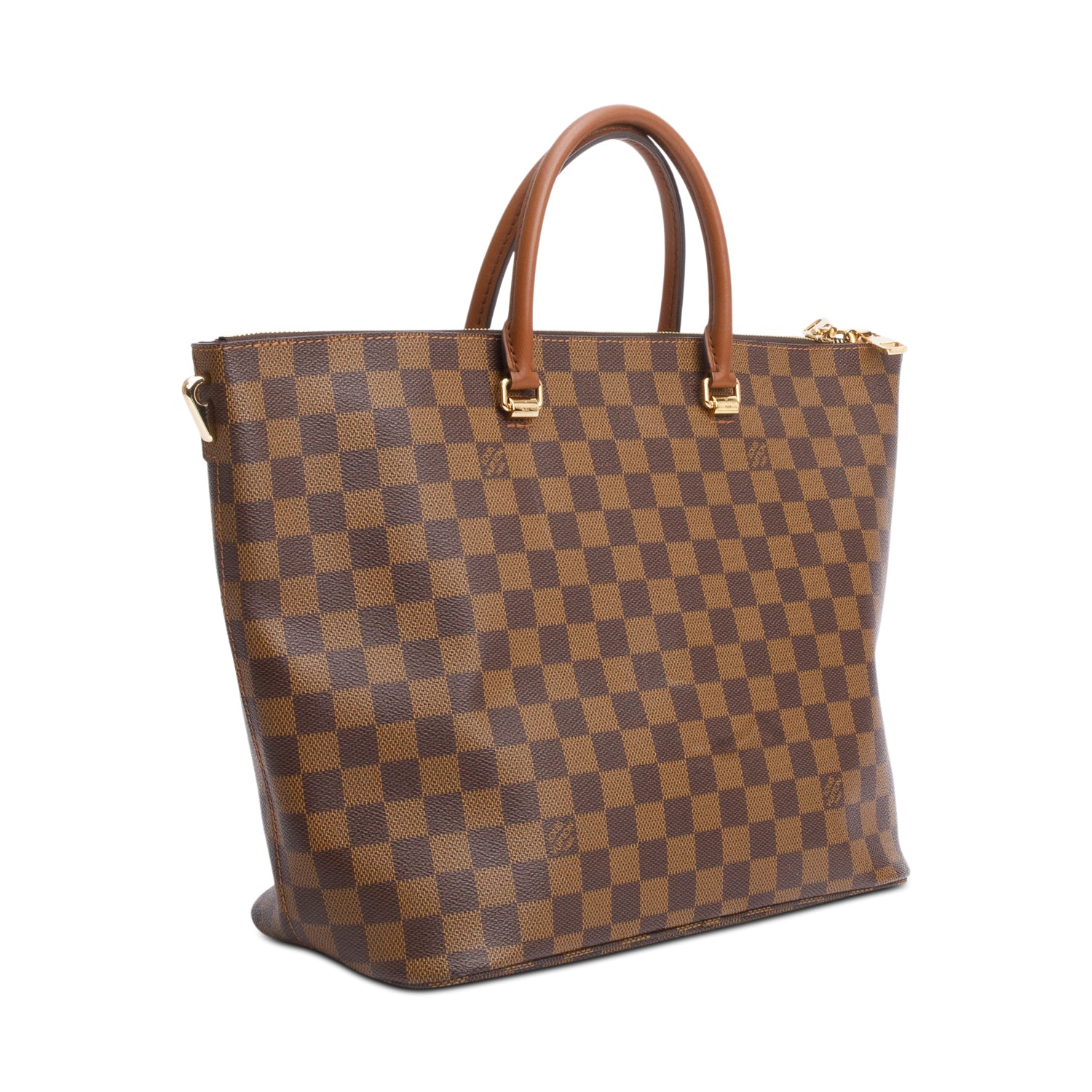 Louis Vuitton Damier Ebene Brown Leather Belmont Tote w/ Strap & Receipt