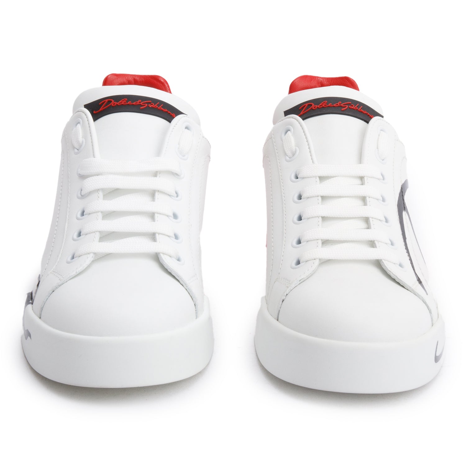 Dolce & Gabbana White & Red Signature Portofino Sneaker, Size 38 w/ Box