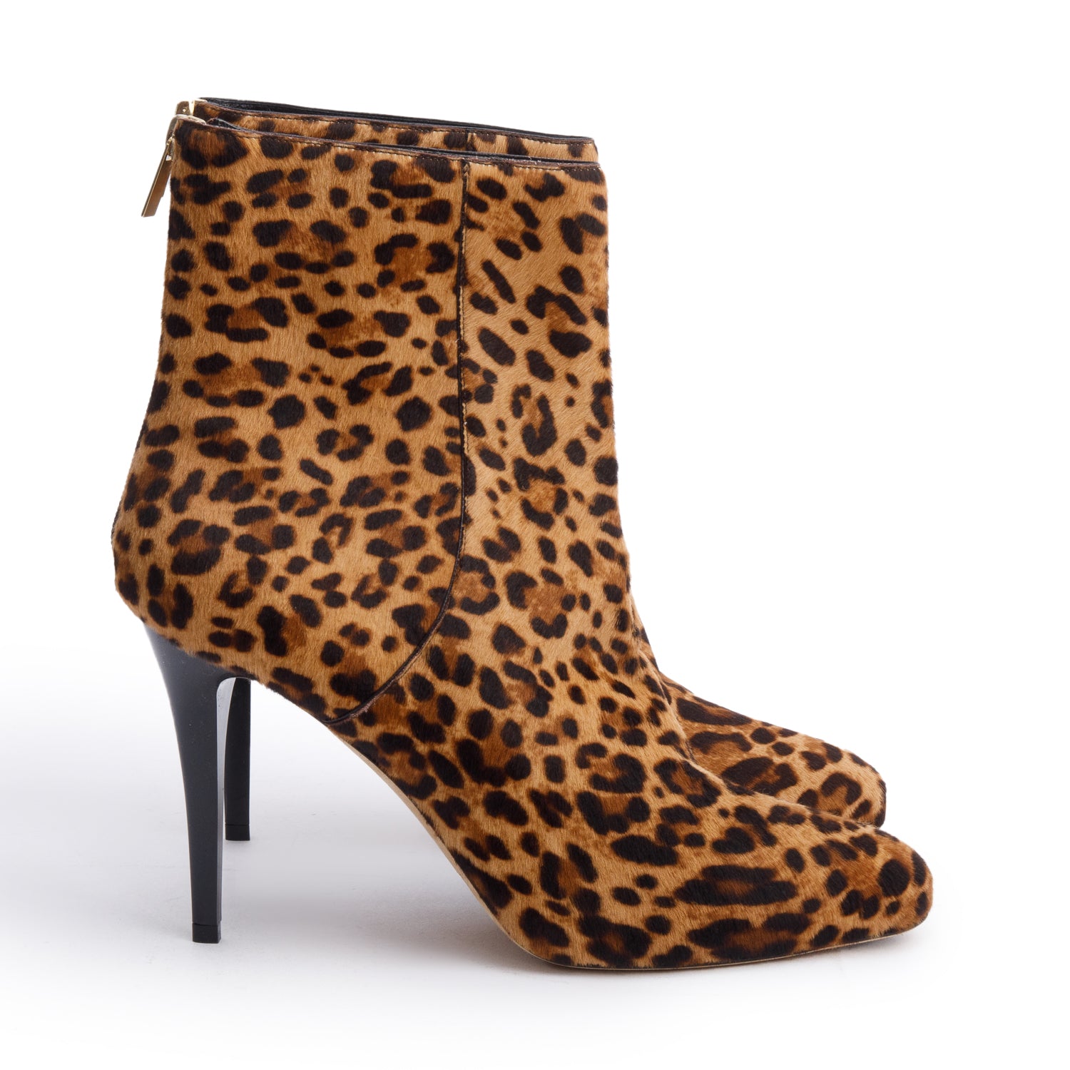Jimmy Choo Brown Leopard Print Calf Hair Ankle Boots, Size 40 w/ Box