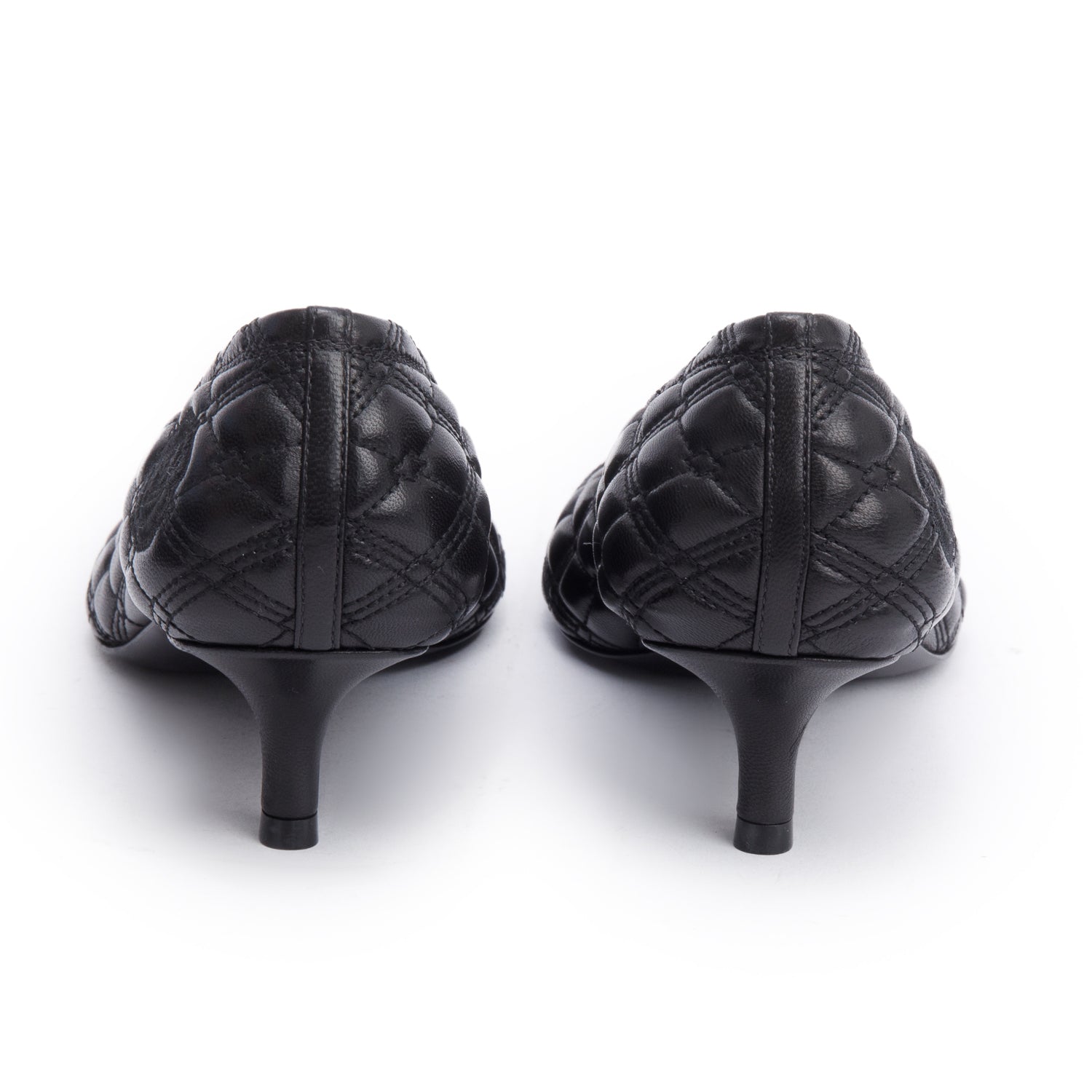 Burberry Black Quilted Nappa Leather Baby Pumps, Size 37.5 w/ Box