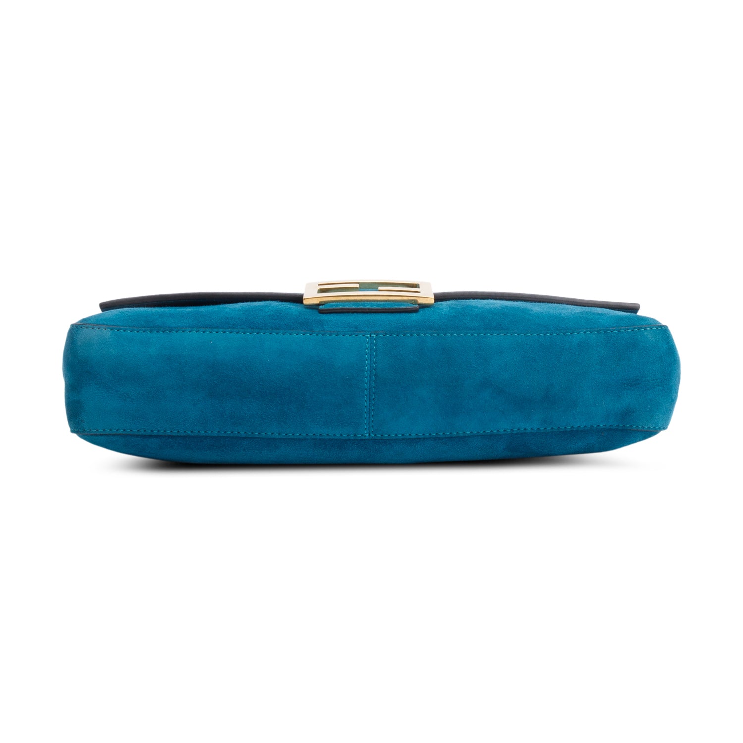 Fendi Blue Suede Large Baguette Shoulder Bag