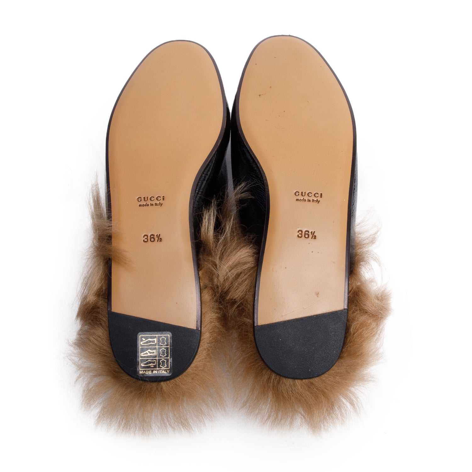 Gucci Black Shiny Leather 2015 Re-Edition Princetown Mules, Size 36.5 w/ Box