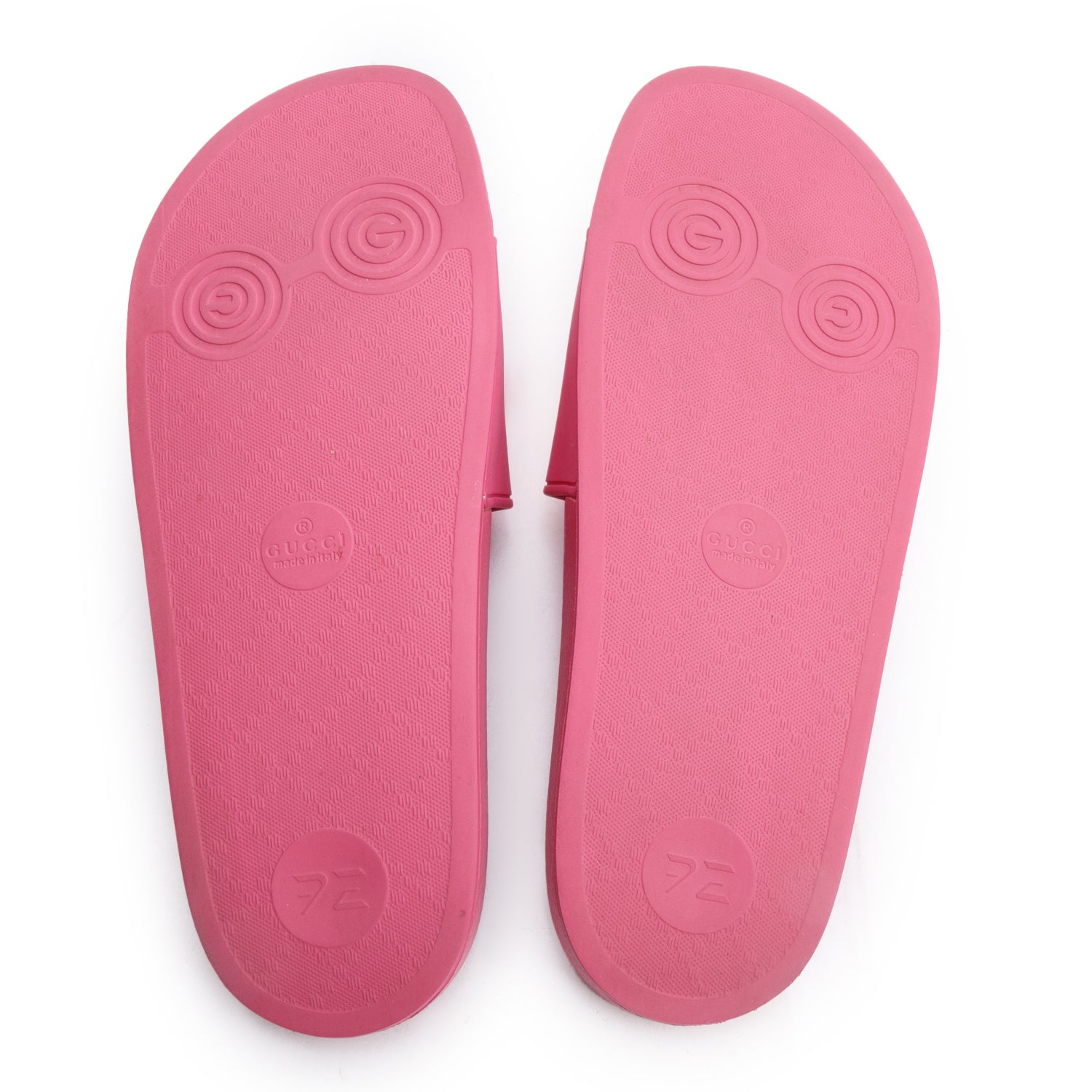 Gucci Pink Rubber Interlocking G Logo Slides , Size 11 w/ Box
