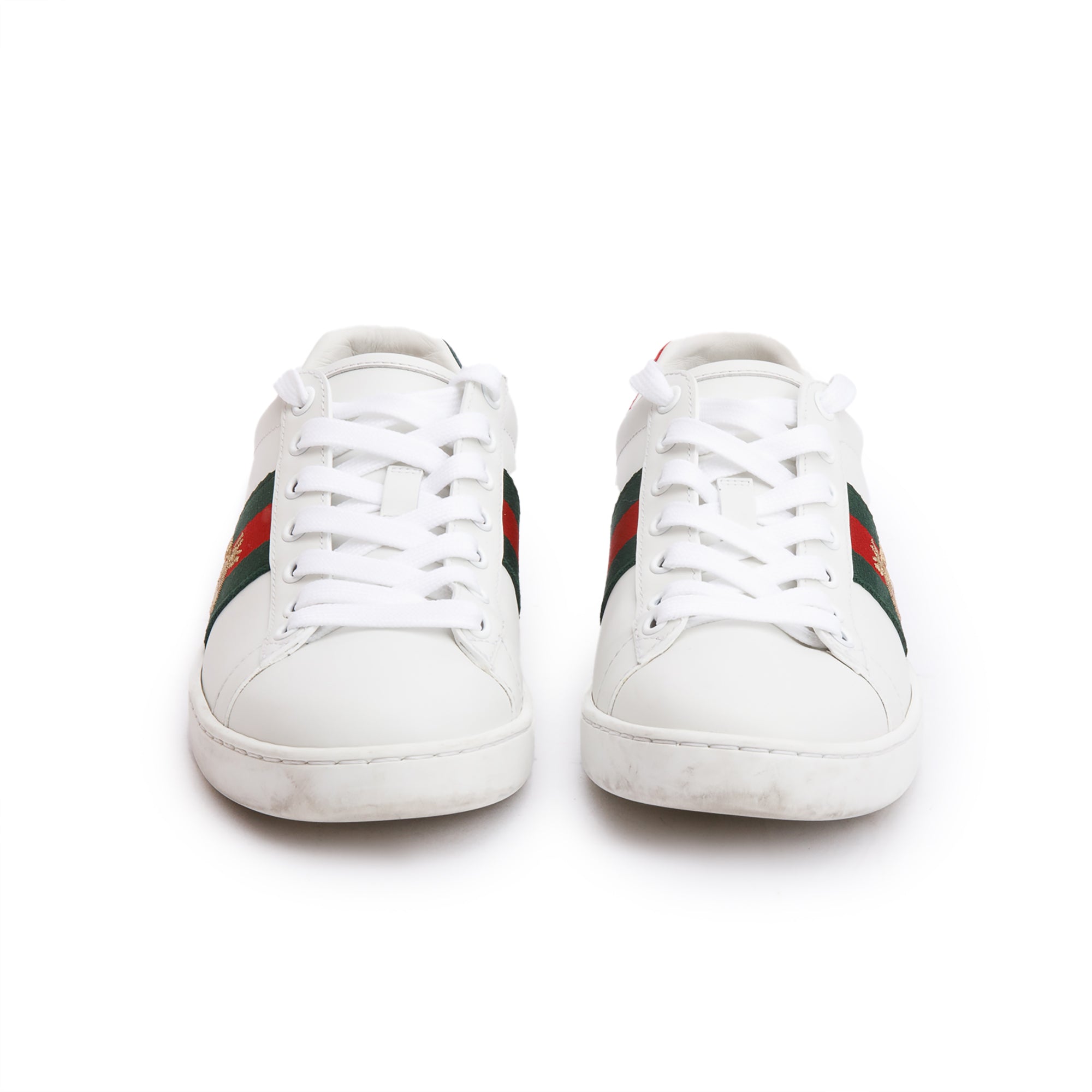 Gucci White Leather Web Women's Ace Sneakers, Size 36.5 w/ Box