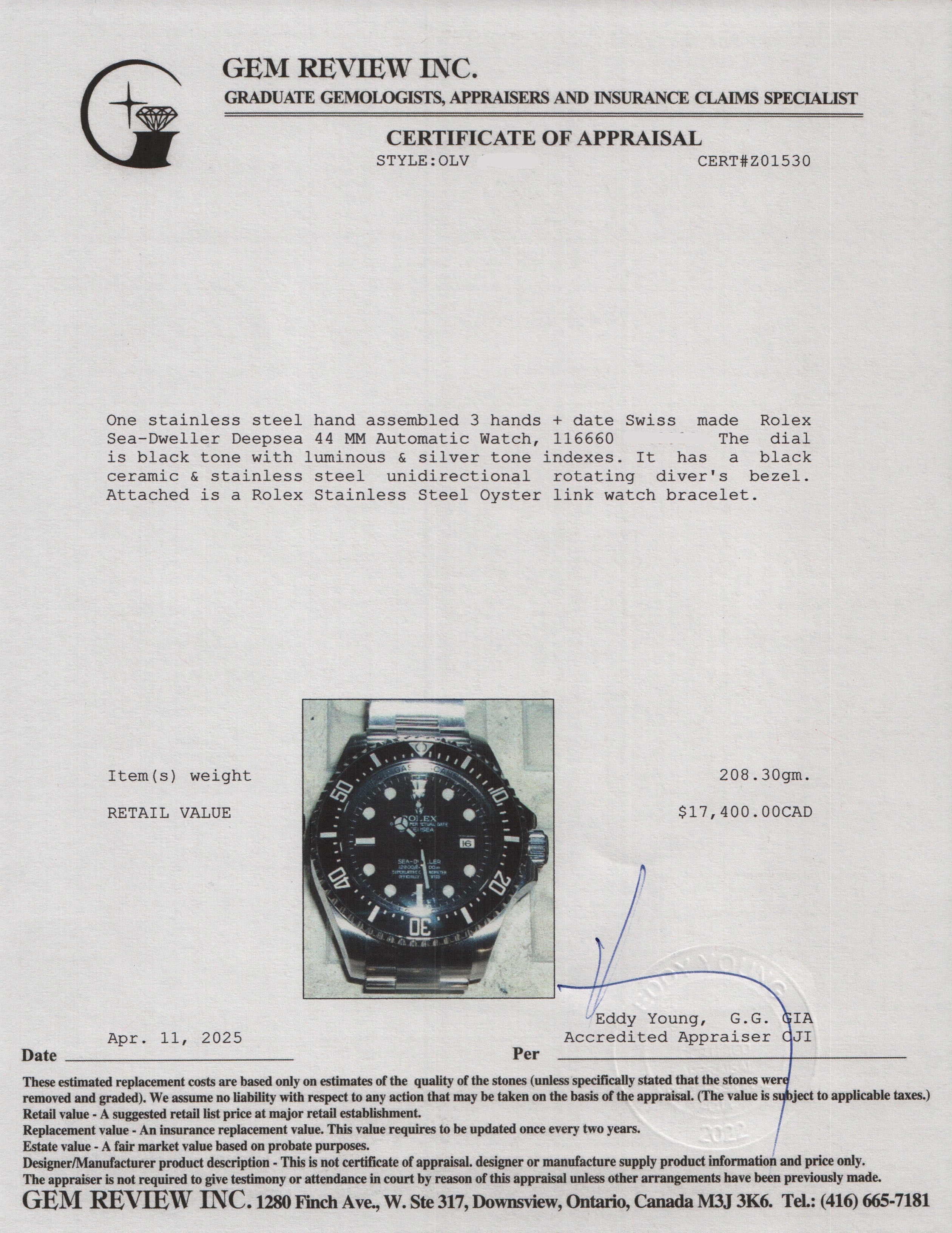 Rolex Stainless Steel Sea-Dweller 40 MM Automatic Watch 16600 w/ Box