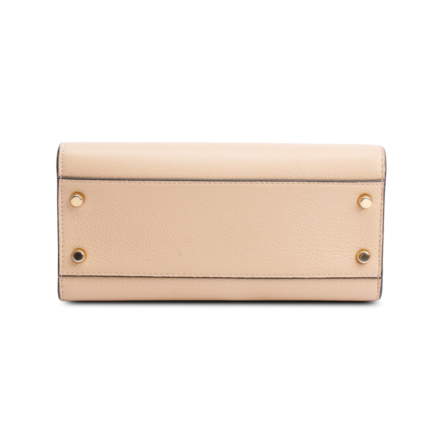 Versace Beige Grained Leather Virtus Small Top Handle Bag w/ Strap & Authenticity Card